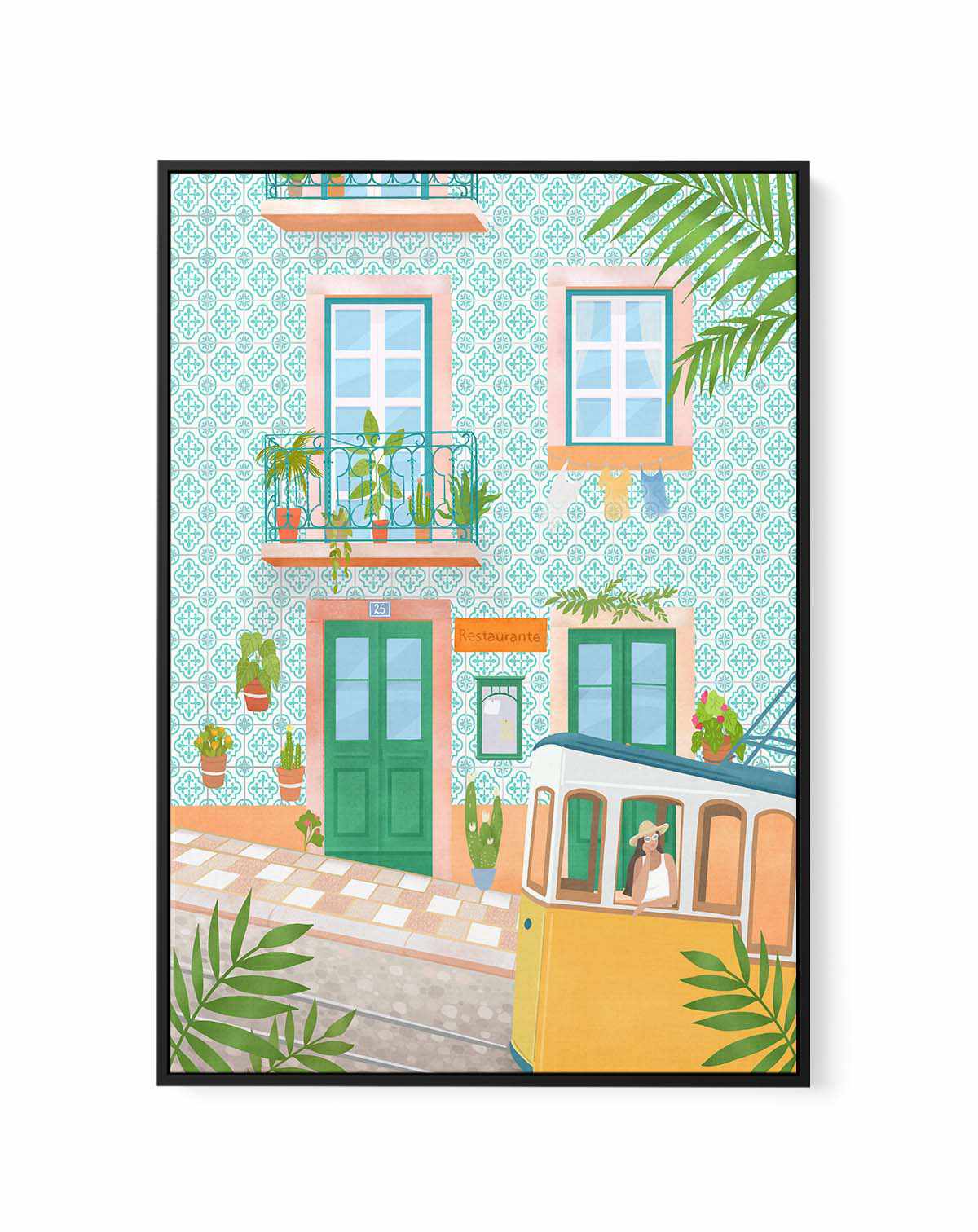 Lisboa Tram By Petra Lizde | Framed Canvas Art Print