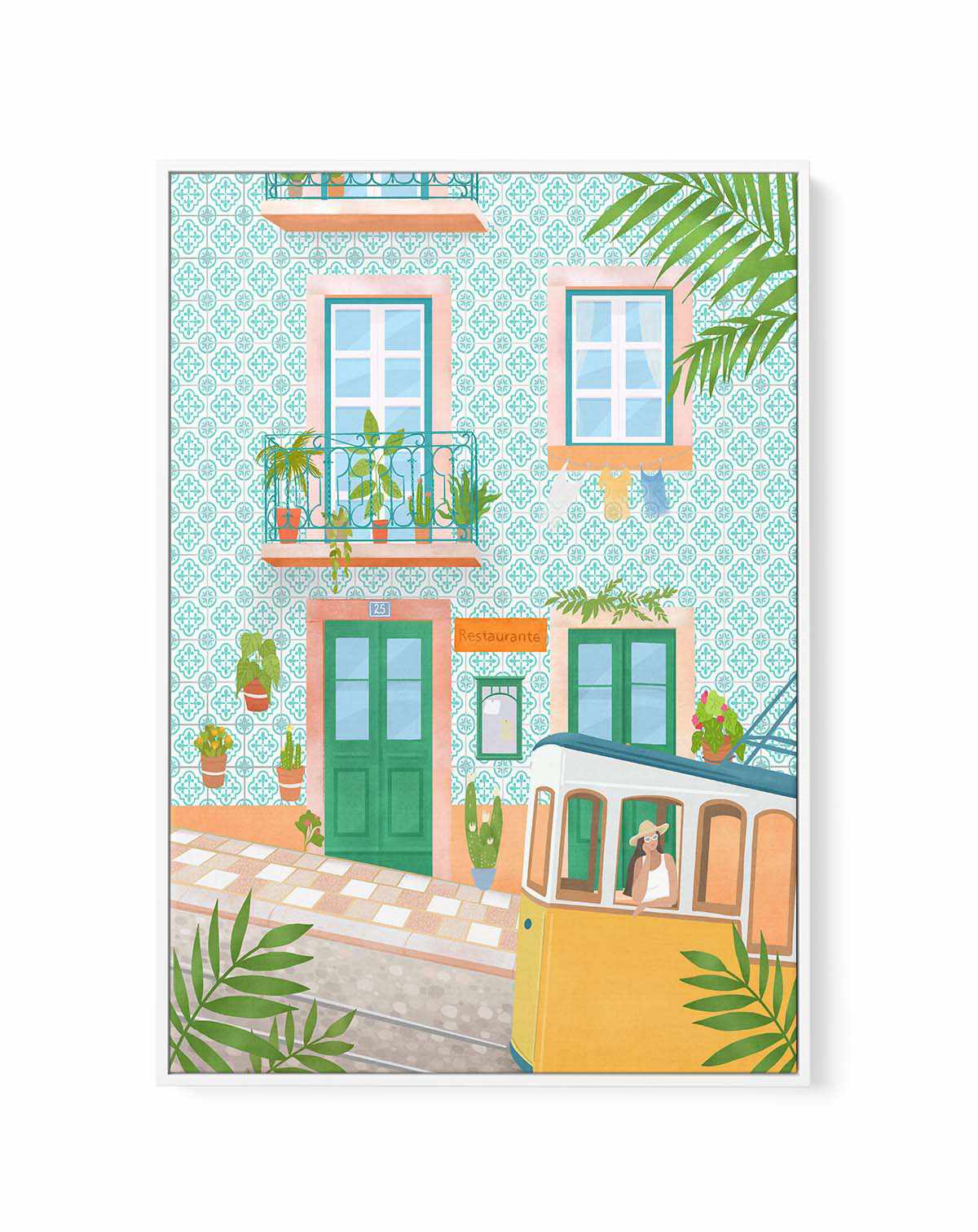 Lisboa Tram By Petra Lizde | Framed Canvas Art Print