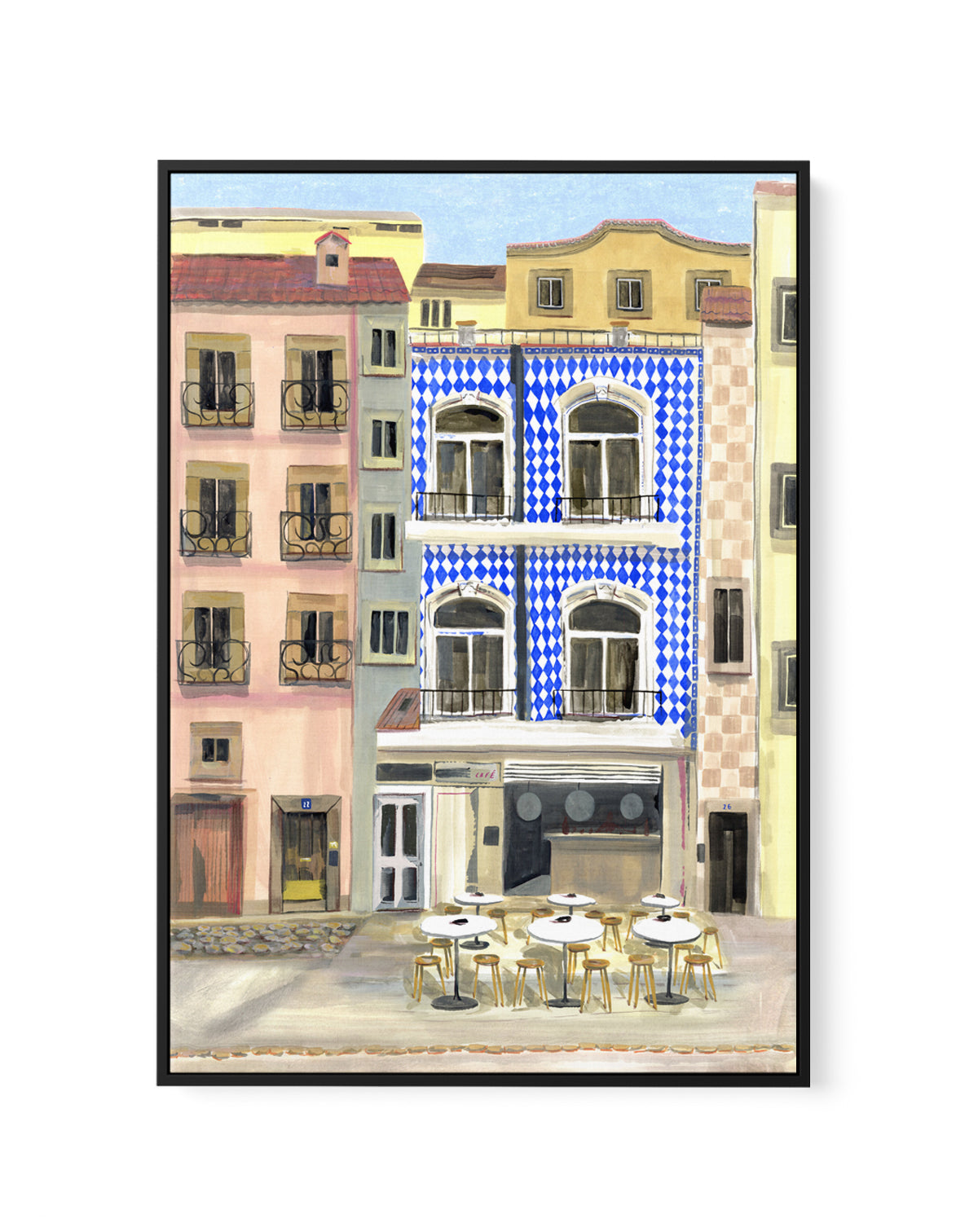 Lisbon by Laura Page | Framed Canvas Art Print