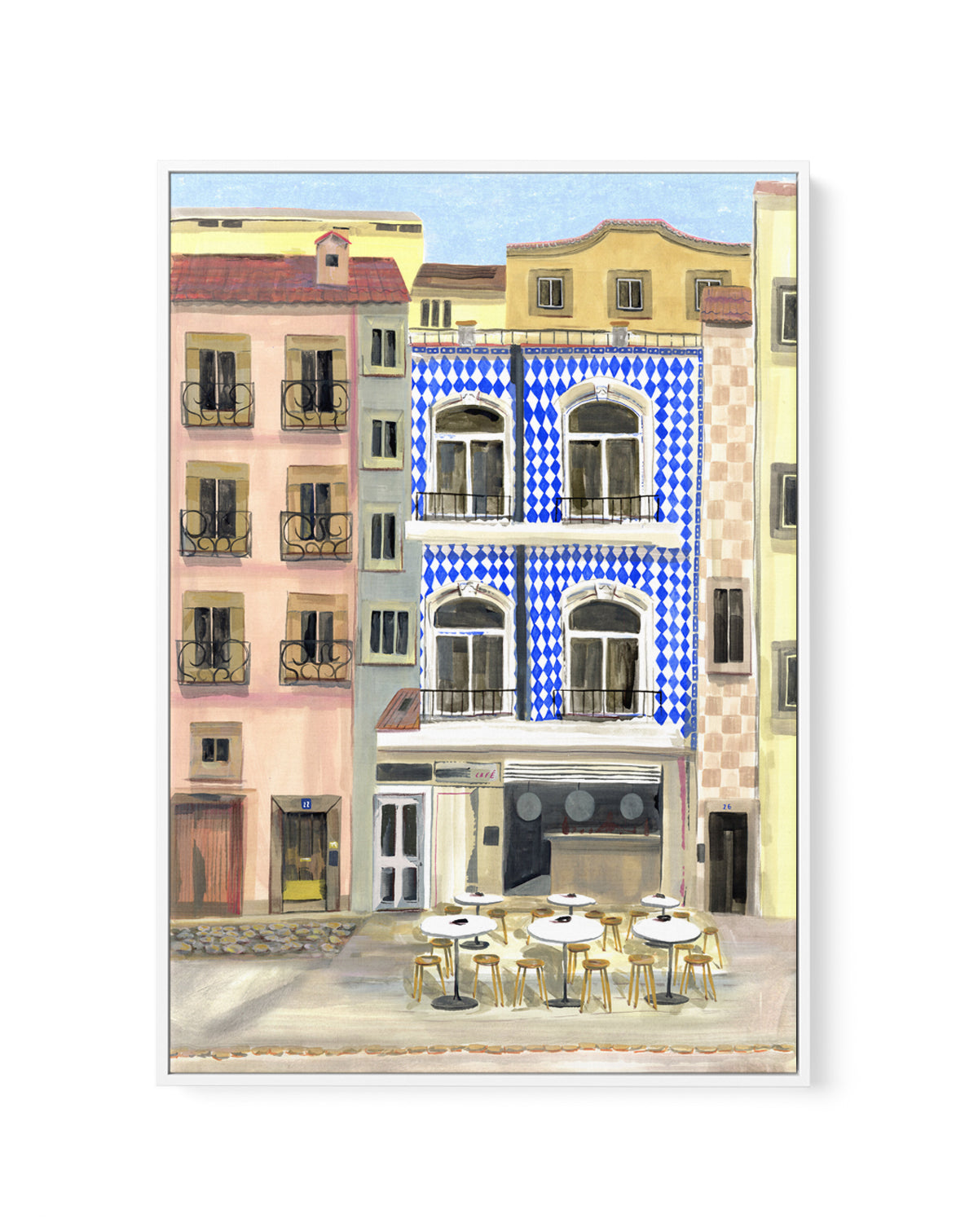 Lisbon by Laura Page | Framed Canvas Art Print