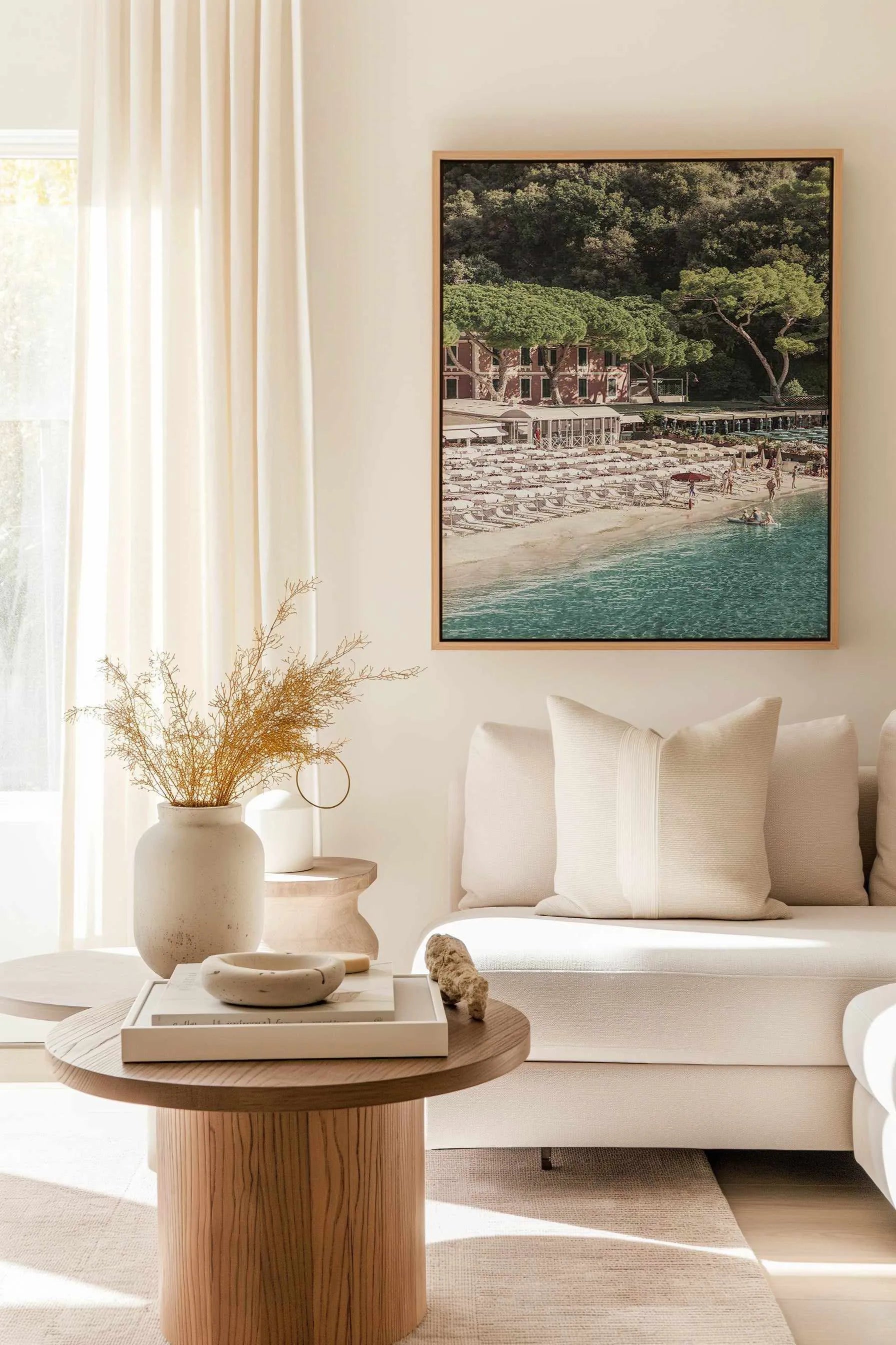 Little Bay III, Italian Riviera | Framed Canvas Art Print from Olive et Oriel where you can shop wallpaper and artworks online