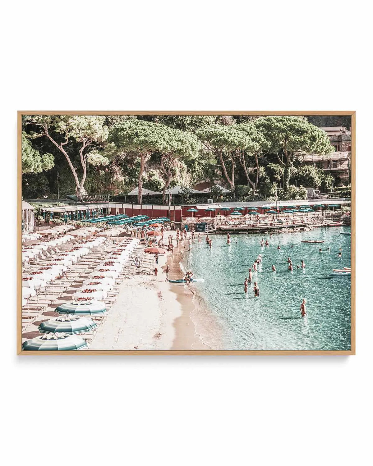 Little Bay, Italian Riviera | Framed Canvas Art Print from Olive et Oriel where you can shop wallpaper and artworks online