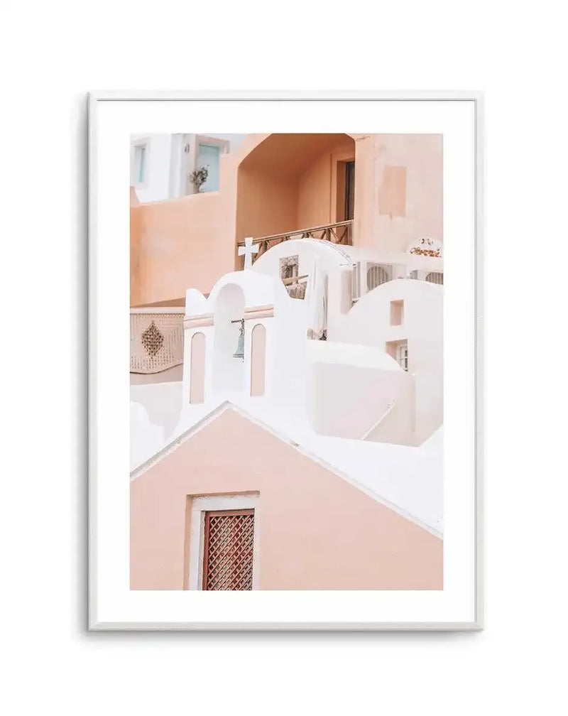 Little Blue Bell | Santorini Art Print-Shop Greece Wall Art Prints Online with Olive et Oriel - Our collection of Greek Islands art prints offer unique wall art including blue domes of Santorini in Oia, mediterranean sea prints and incredible posters from Milos and other Greece landscape photography - this collection will add mediterranean blue to your home, perfect for updating the walls in coastal, beach house style. There is Greece art on canvas and extra large wall art with fast, free shippi