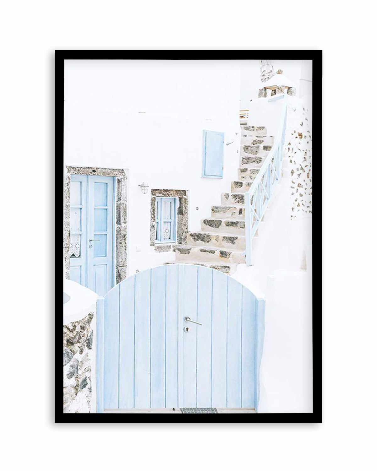 Little Blue Gate | Santorini Art Print