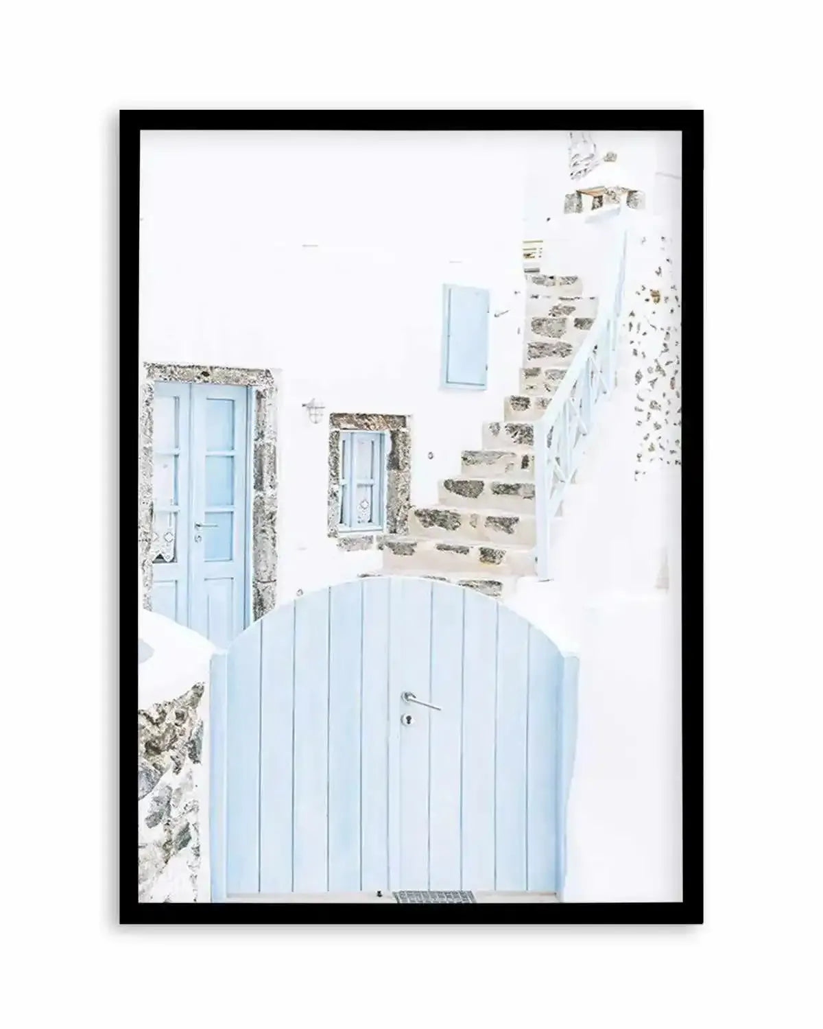Little Blue Gate | Santorini Art Print from Olive et Oriel where you can shop wallpaper and artworks online