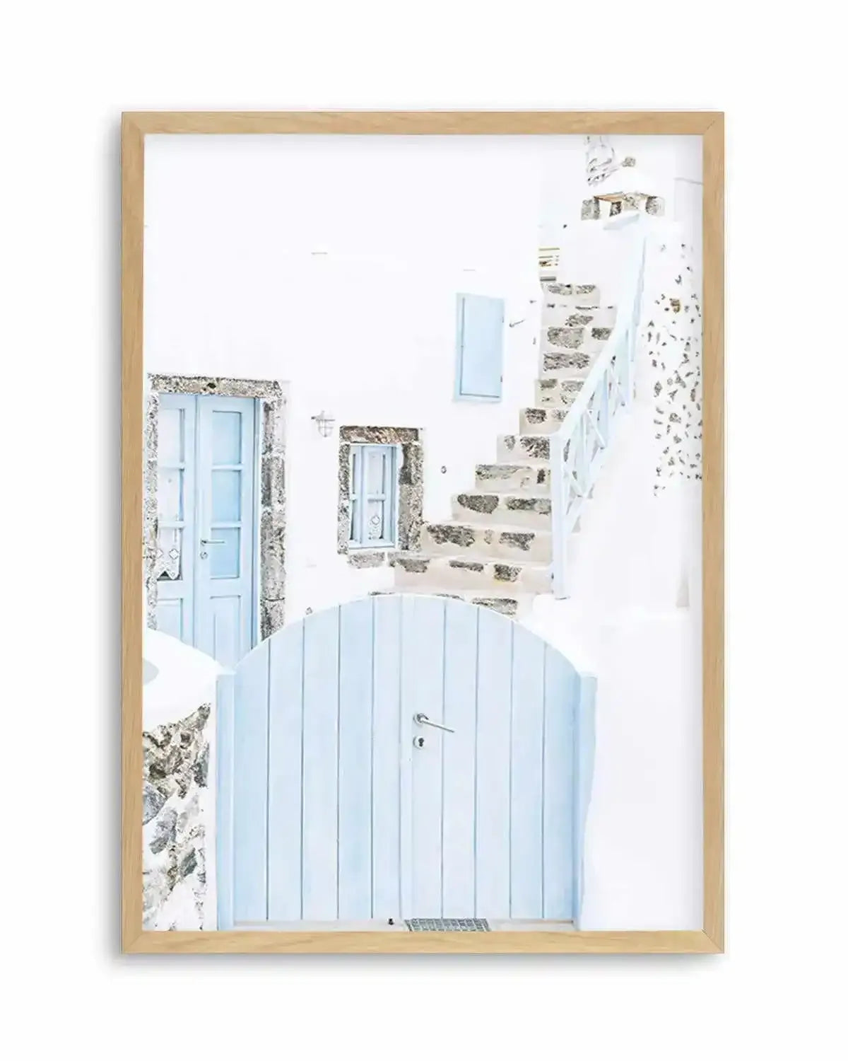 Little Blue Gate | Santorini Art Print from Olive et Oriel where you can shop wallpaper and artworks online