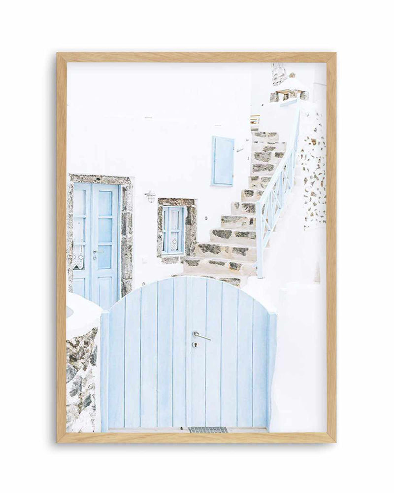 Little Blue Gate | Santorini Art Print