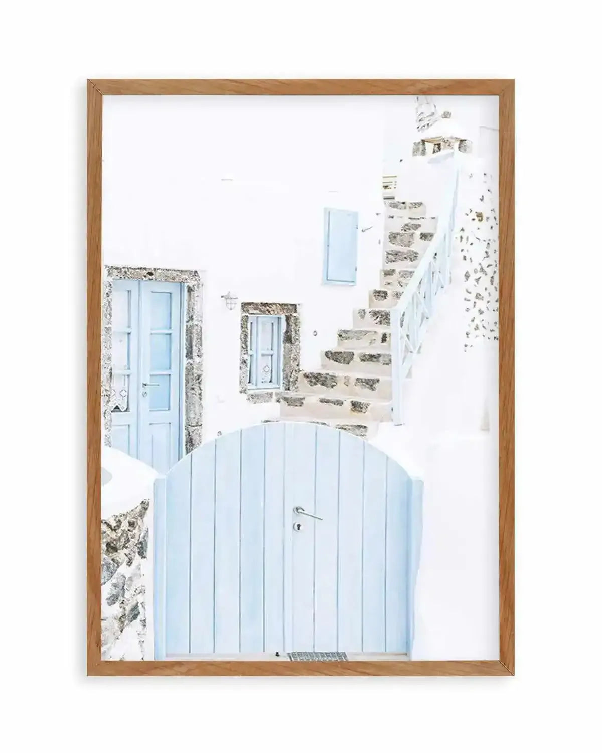 Little Blue Gate | Santorini Art Print from Olive et Oriel where you can shop wallpaper and artworks online