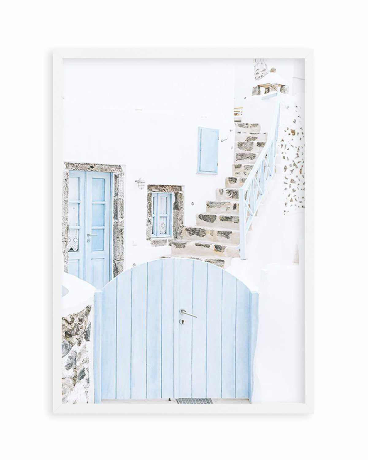 Little Blue Gate | Santorini Art Print