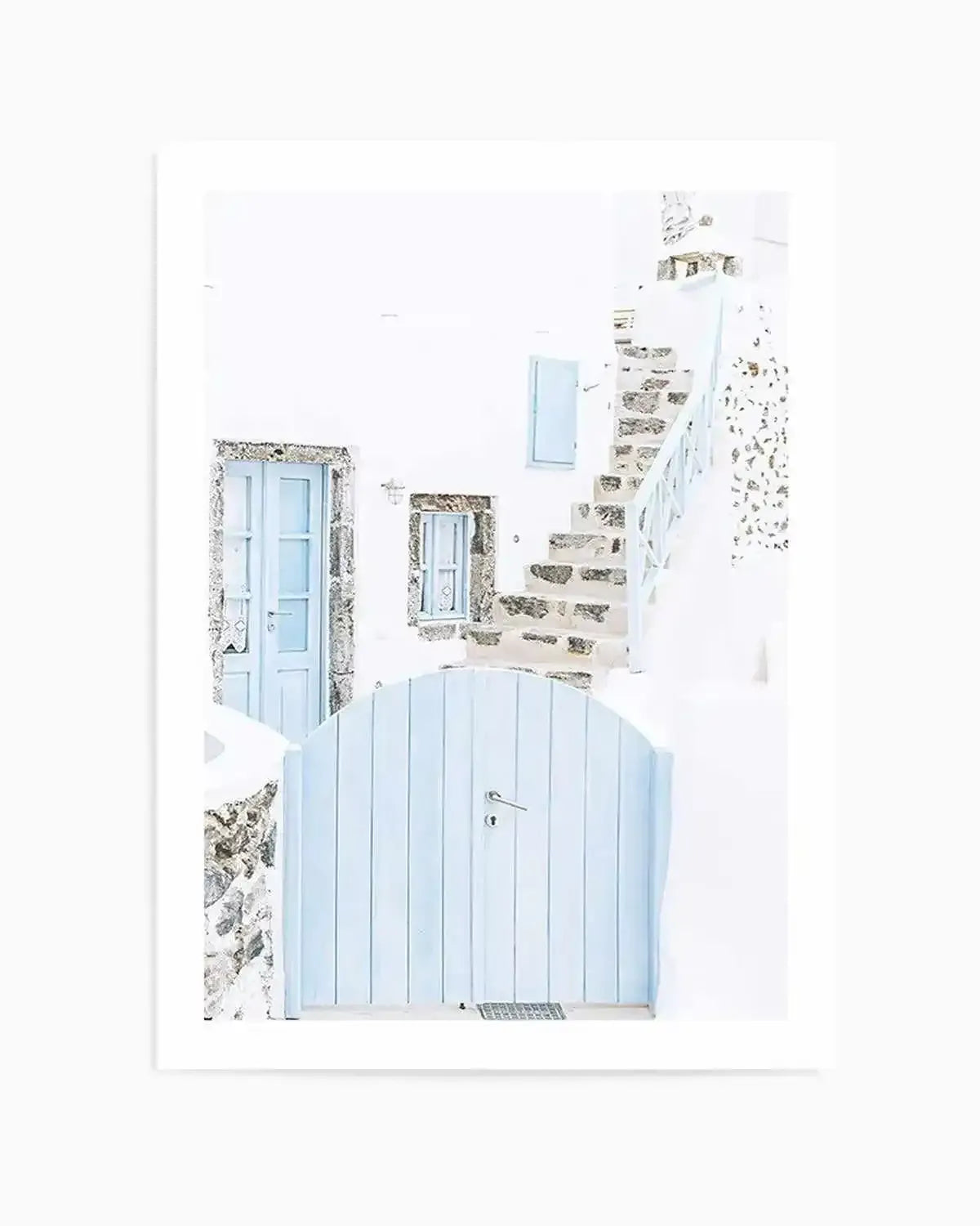 Little Blue Gate | Santorini Art Print from Olive et Oriel where you can shop wallpaper and artworks online