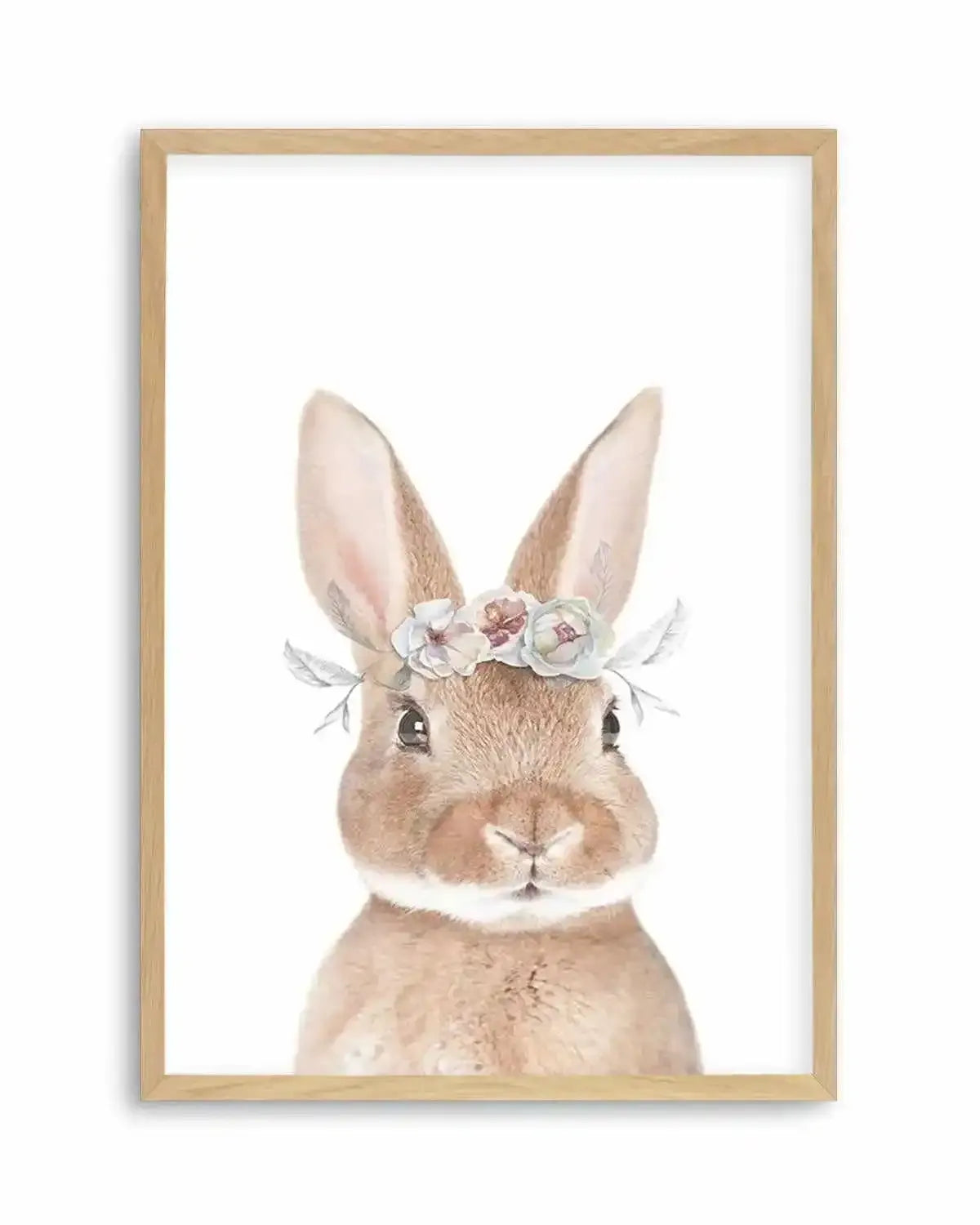 Little Bunny | Flower Crown Art Print from Olive et Oriel where you can shop wallpaper and artworks online