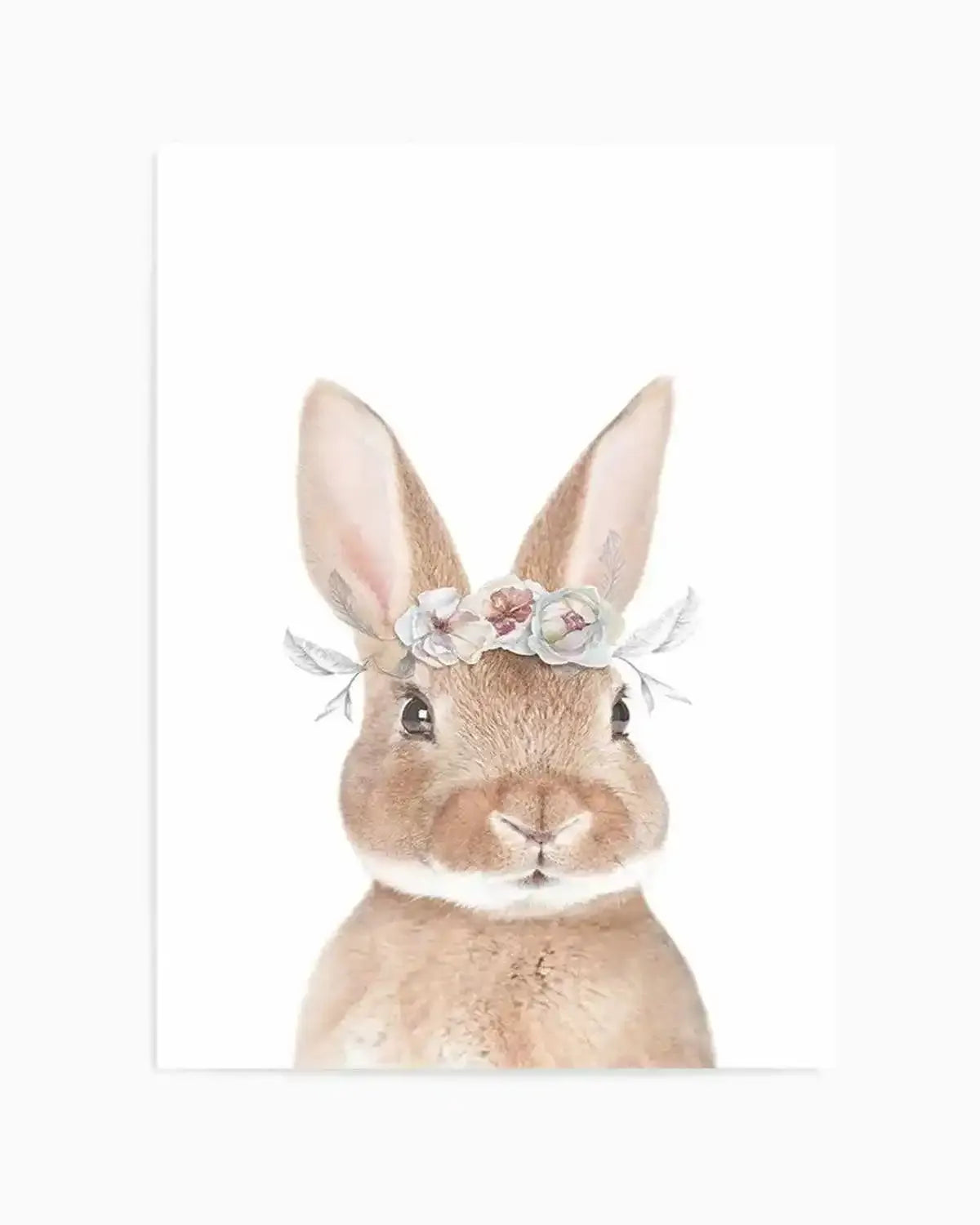 Little Bunny | Flower Crown Art Print from Olive et Oriel where you can shop wallpaper and artworks online