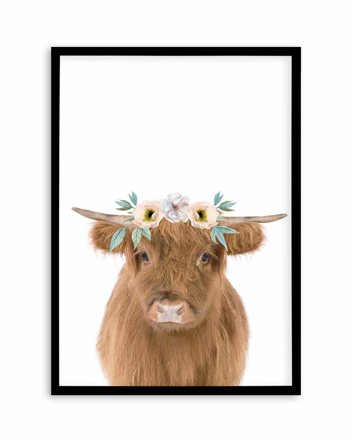 Little Highlander Cow | Flower Crown Art Print