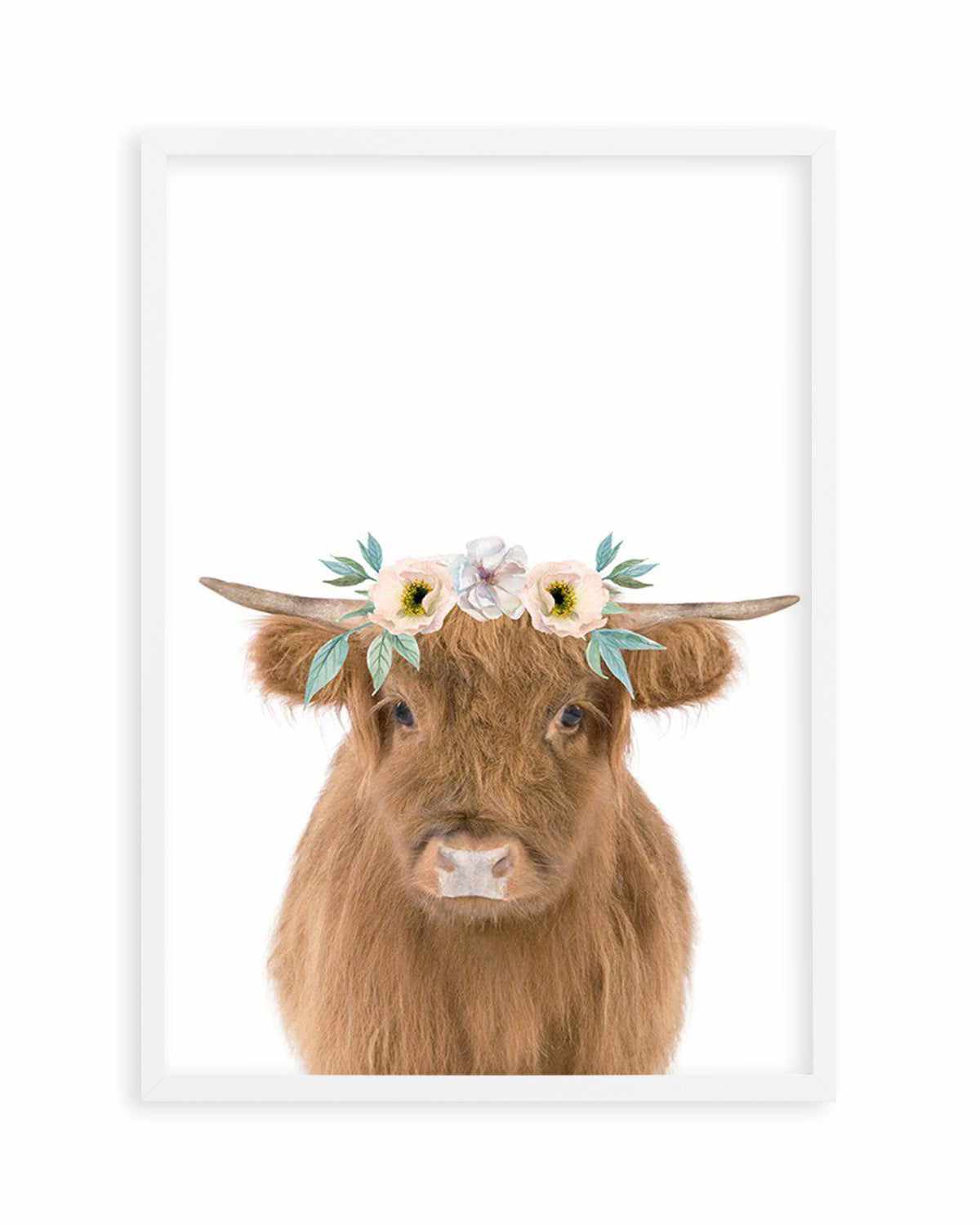 Little Highlander Cow | Flower Crown Art Print