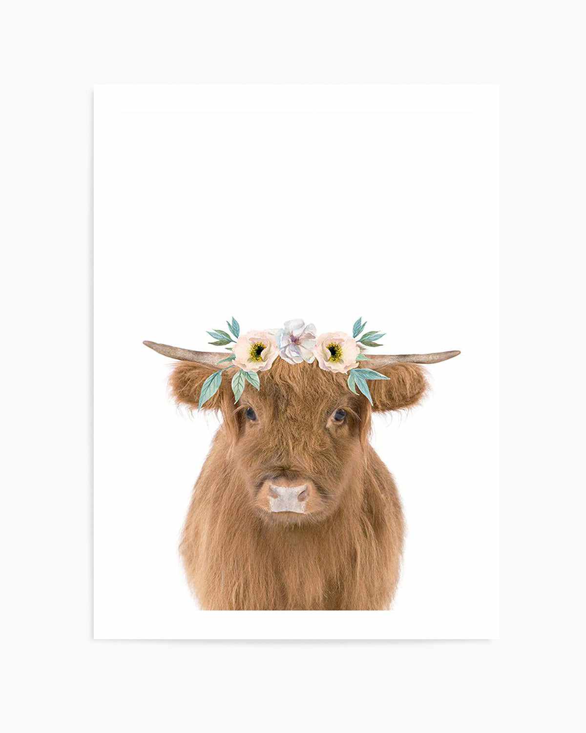 Little Highlander Cow | Flower Crown Art Print