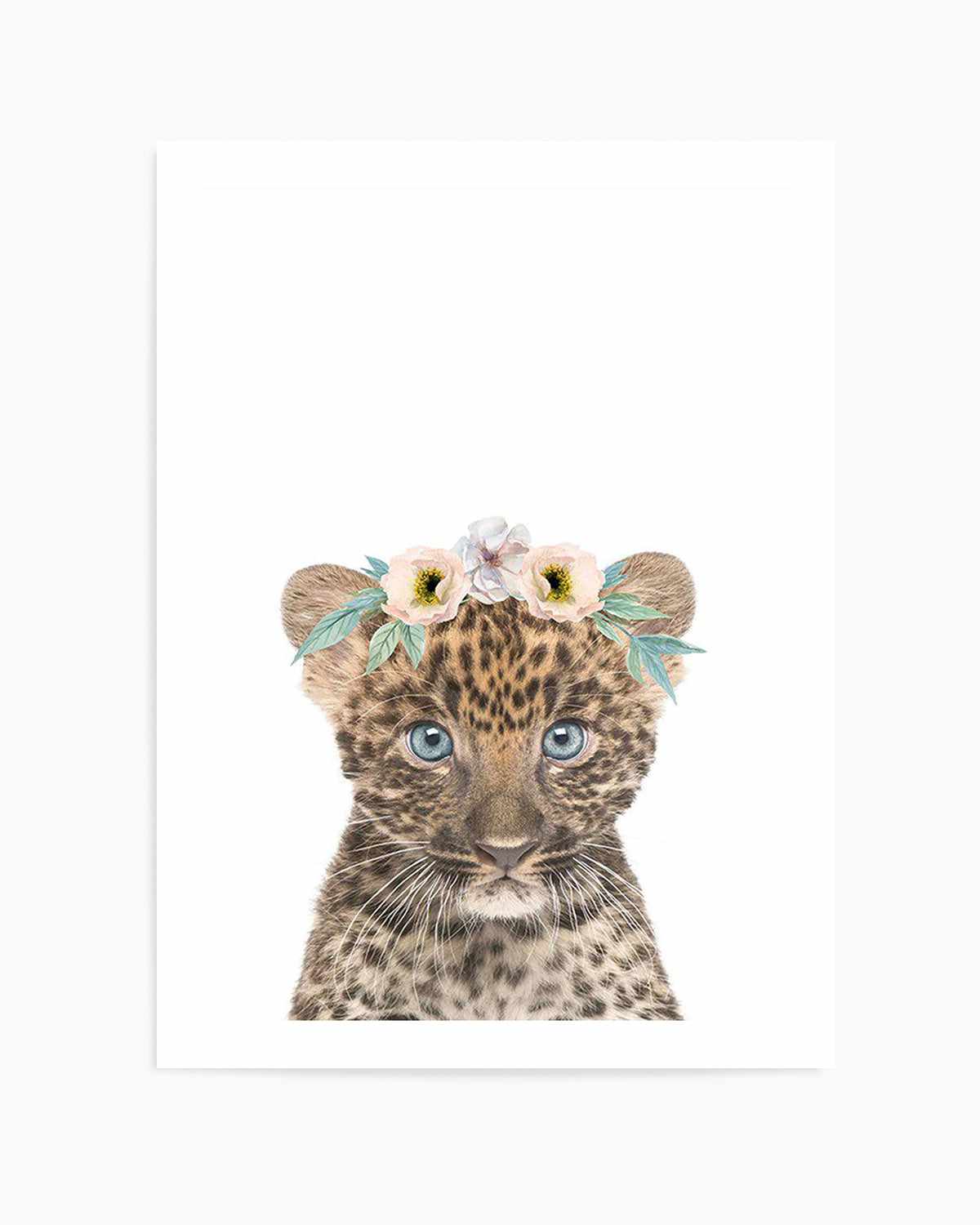 Little Leopard Cub | Flower Crown Art Print