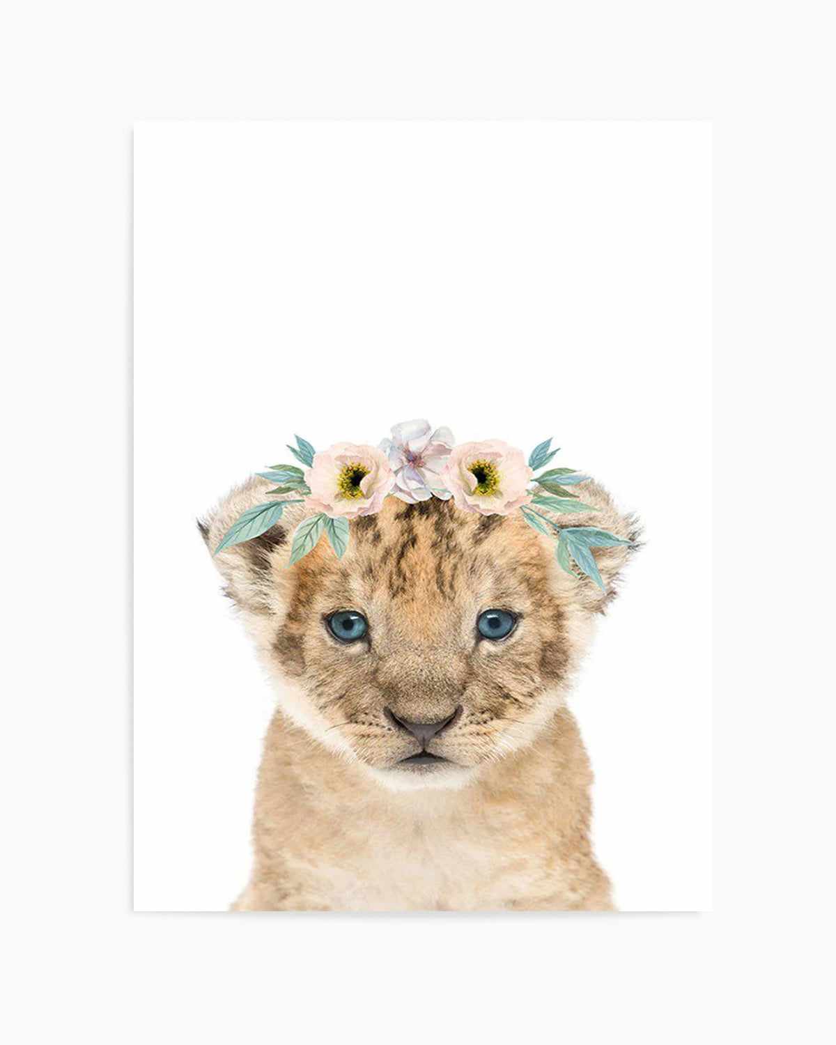 Little Lion Cub | Flower Crown Art Print