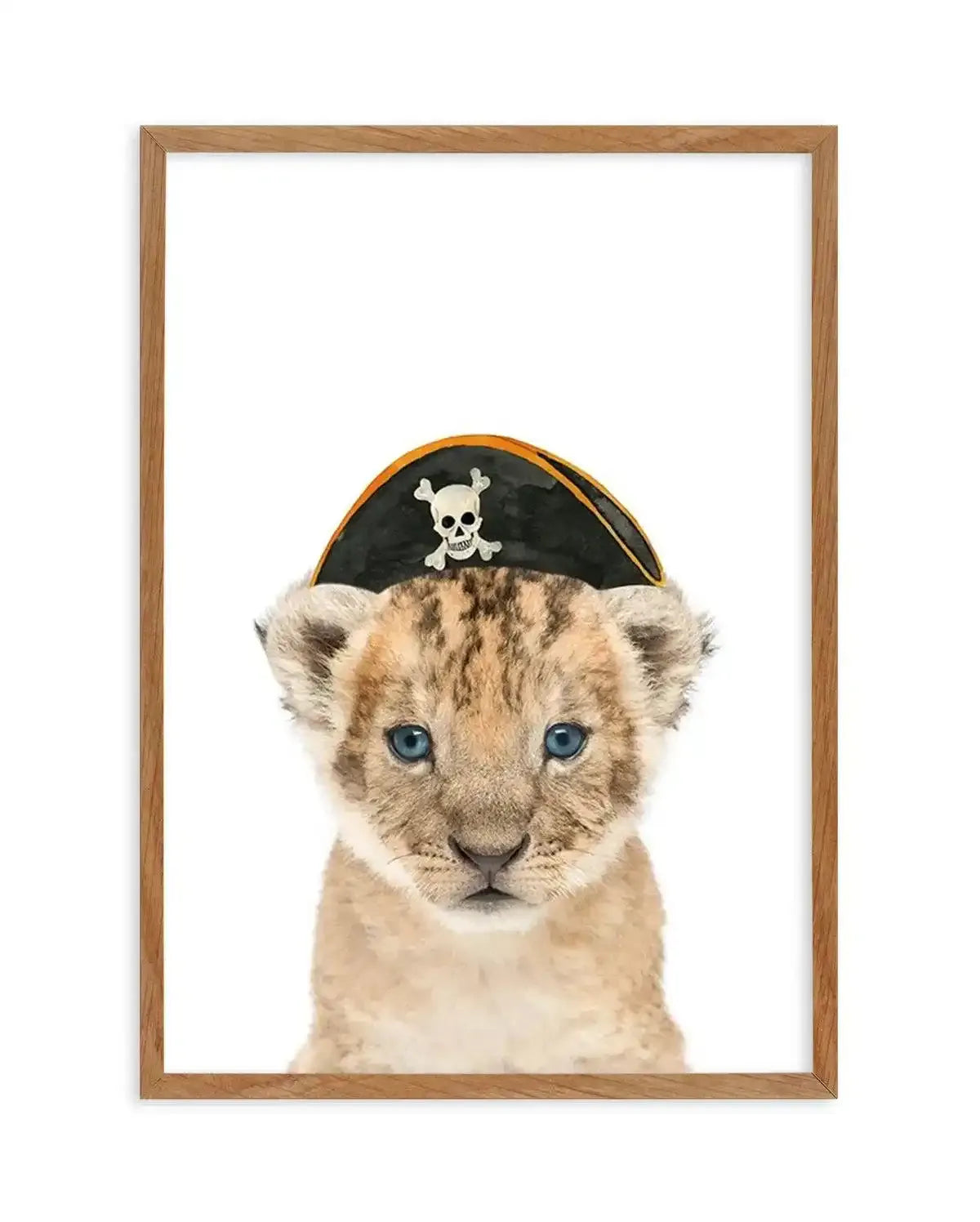 Little Lion Cub | Pirate Hat Art Print-PRINT-Olive et Oriel-Olive et Oriel-Buy-Australian-Art-Prints-Online-with-Olive-et-Oriel-Your-Artwork-Specialists-Austrailia-Decorate-With-Coastal-Photo-Wall-Art-Prints-From-Our-Beach-House-Artwork-Collection-Fine-Poster-and-Framed-Artwork