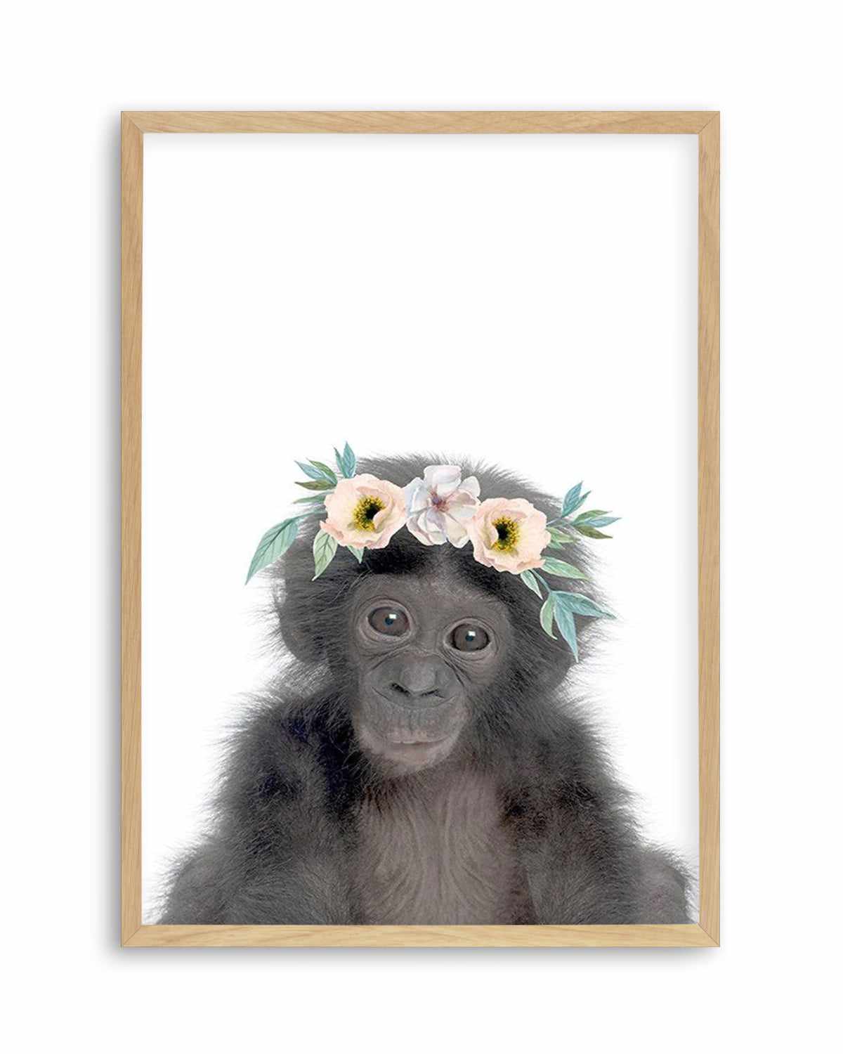 Little Monkey | Flower Crown Art Print