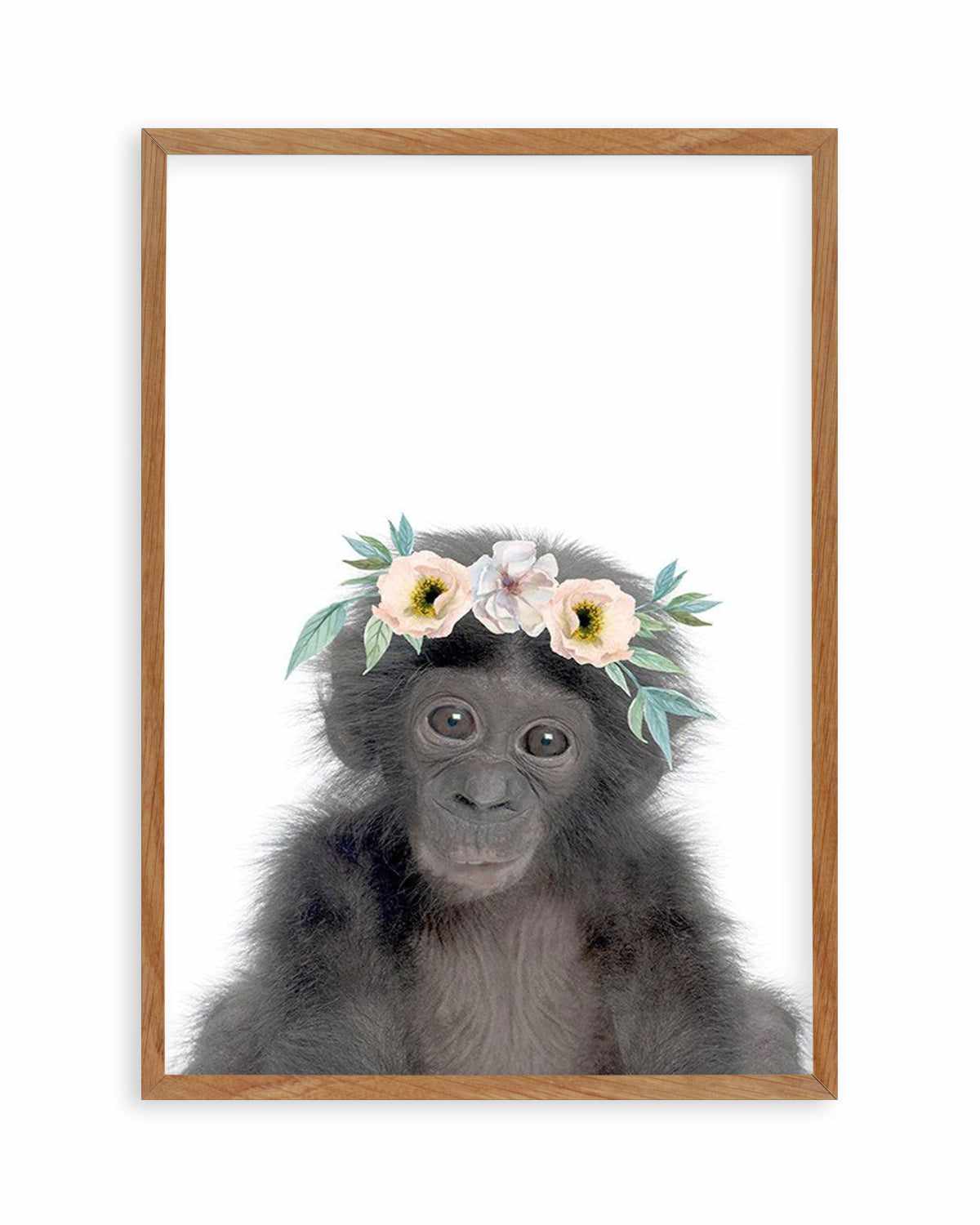 Little Monkey | Flower Crown Art Print