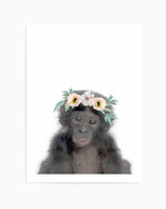 Little Monkey | Flower Crown Art Print