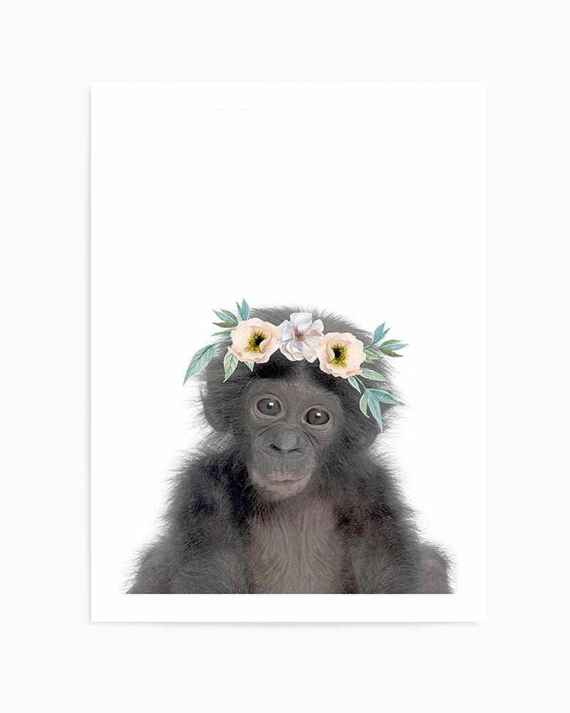 Little Monkey | Flower Crown Art Print