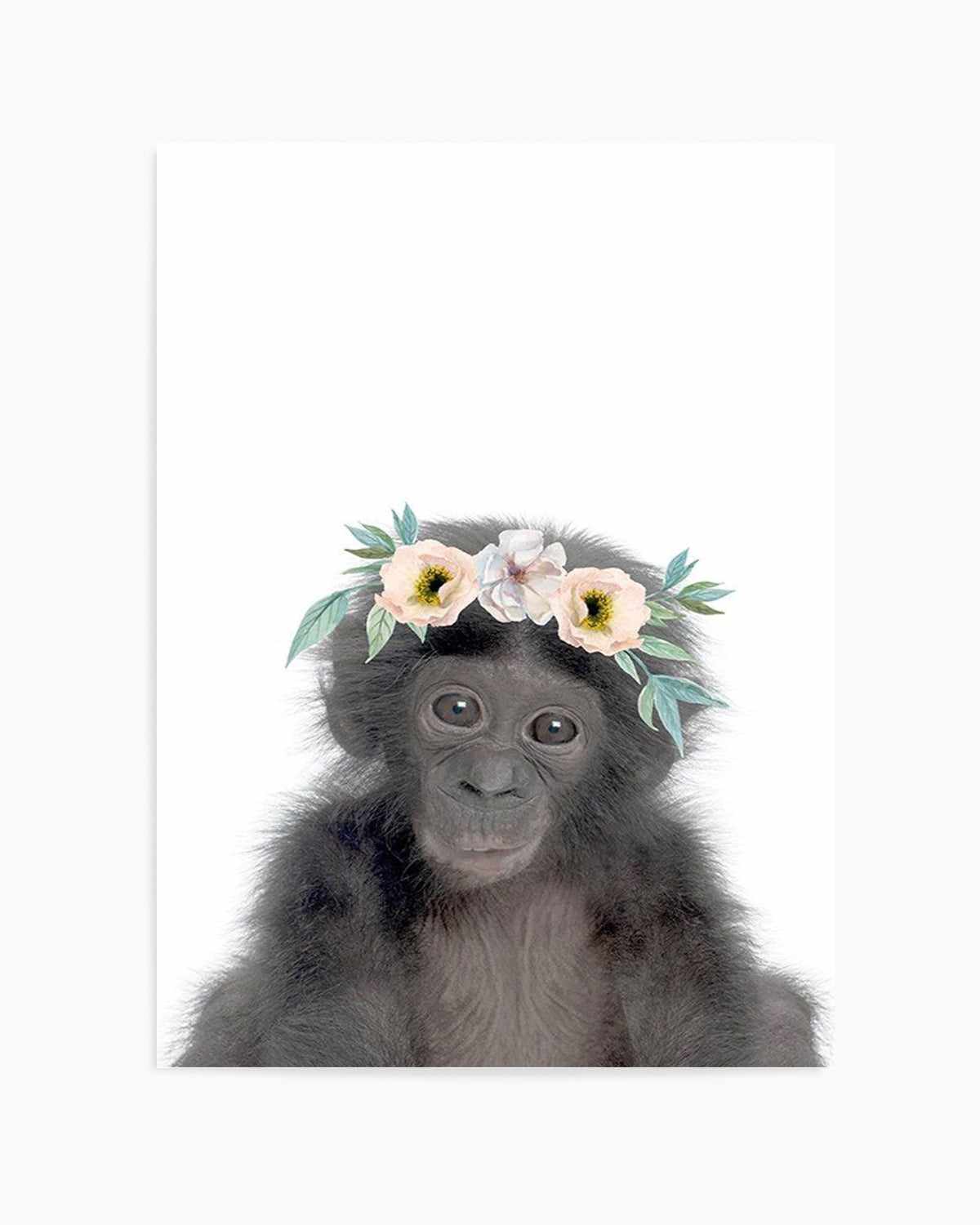 Little Monkey | Flower Crown Art Print