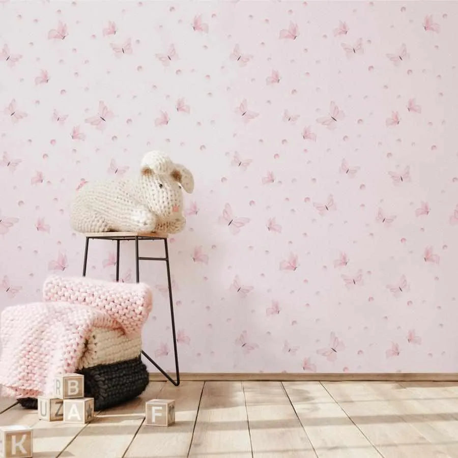 Little Pink Butterflies Wallpaper-Wallpaper-Buy Kids Removable Wallpaper Online Our Custom Made Children‚àö¬¢‚Äö√á¬®‚Äö√ë¬¢s Wallpapers Are A Fun Way To Decorate And Enhance Boys Bedroom Decor And Girls Bedrooms They Are An Amazing Addition To Your Kids Bedroom Walls Our Collection of Kids Wallpaper Is Sure To Transform Your Kids Rooms Interior Style From Pink Wallpaper To Dinosaur Wallpaper Even Marble Wallpapers For Teen Boys Shop Peel And Stick Wallpaper Online Today With Olive et Oriel
