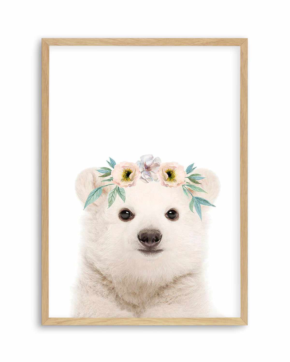 Little Polar Bear | Flower Crown Art Print