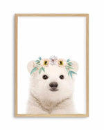 Little Polar Bear | Flower Crown Art Print