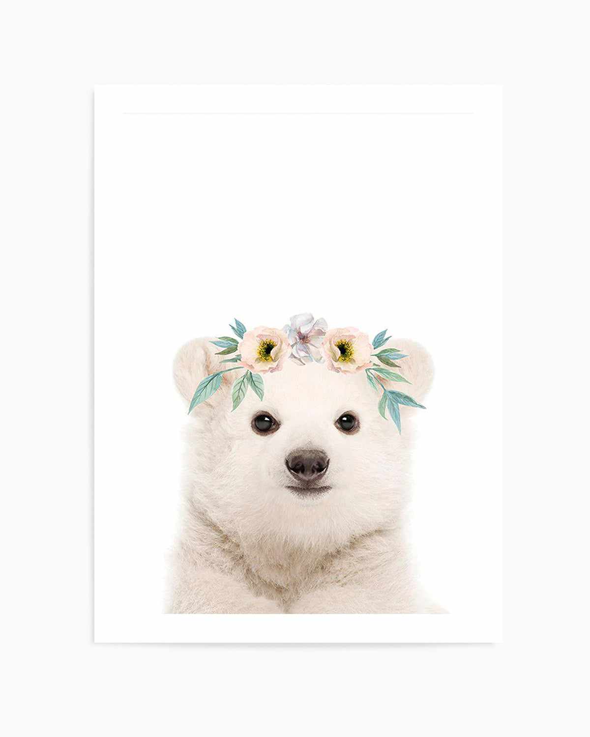 Little Polar Bear | Flower Crown Art Print