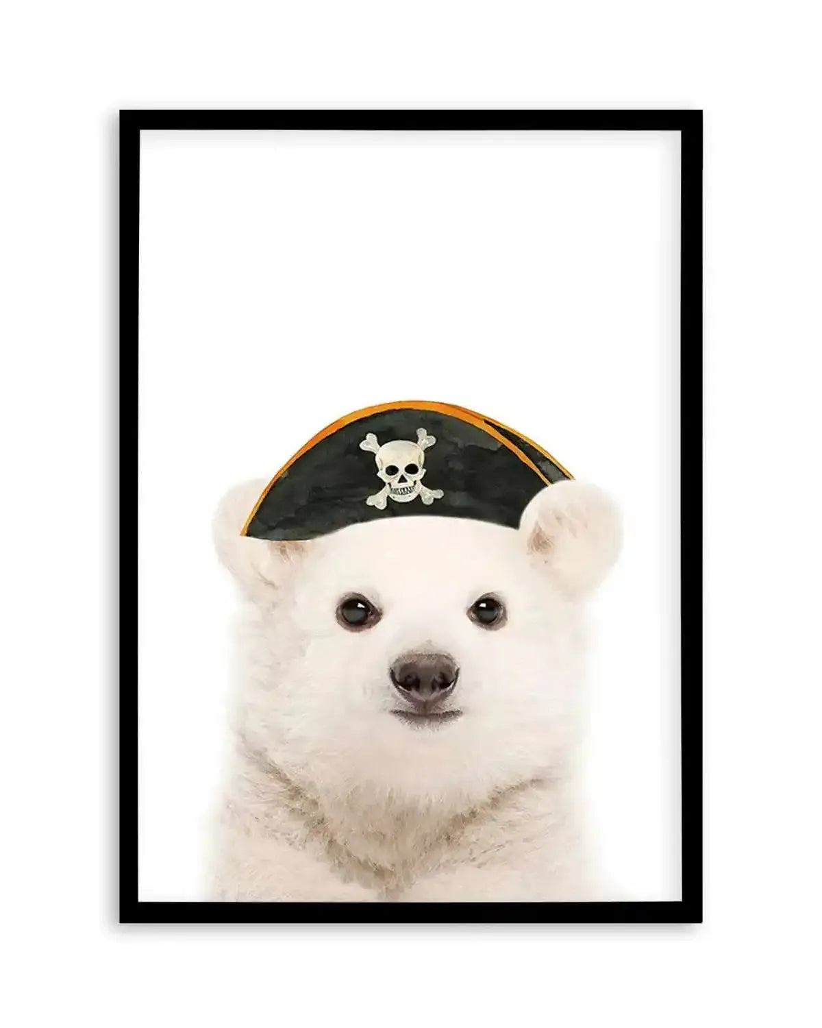 Little Polar Bear | Pirate Hat Art Print from Olive et Oriel where you can shop wallpaper and artworks online