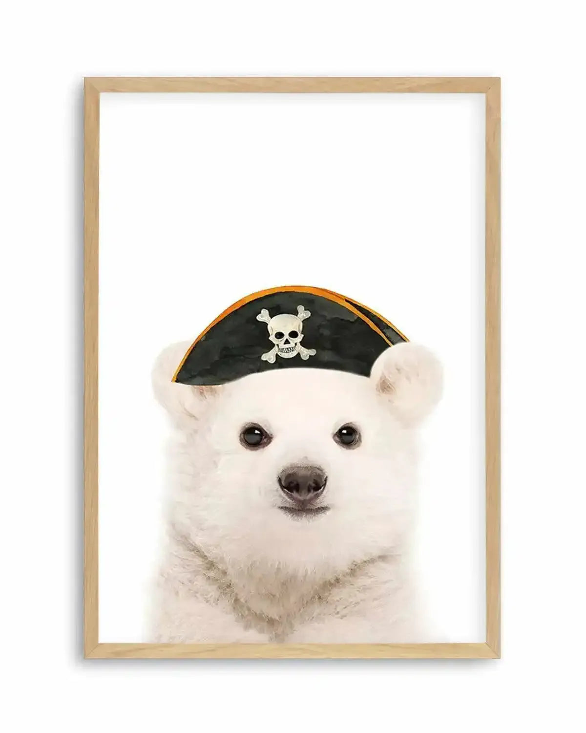 Little Polar Bear | Pirate Hat Art Print from Olive et Oriel where you can shop wallpaper and artworks online