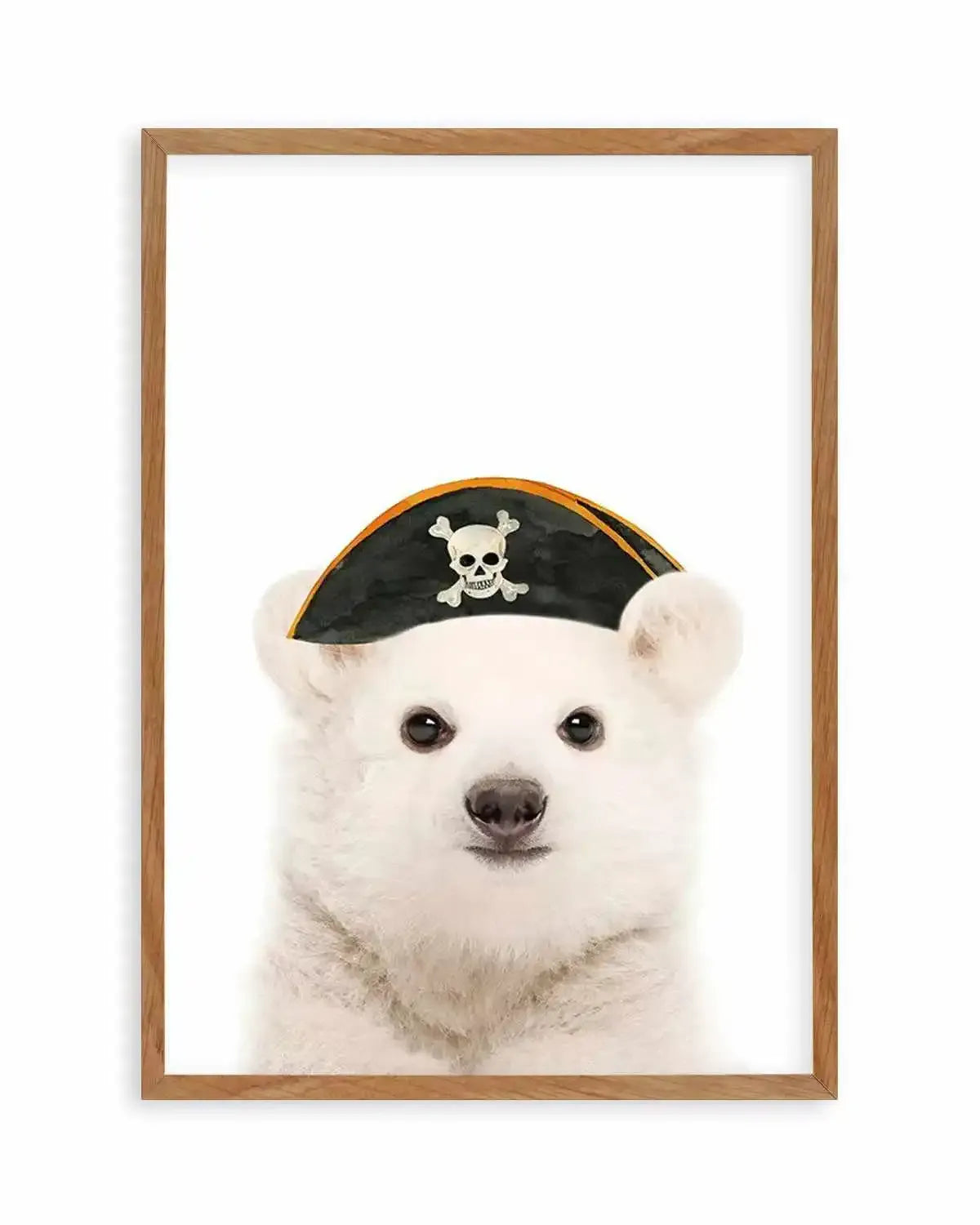 Little Polar Bear | Pirate Hat Art Print from Olive et Oriel where you can shop wallpaper and artworks online