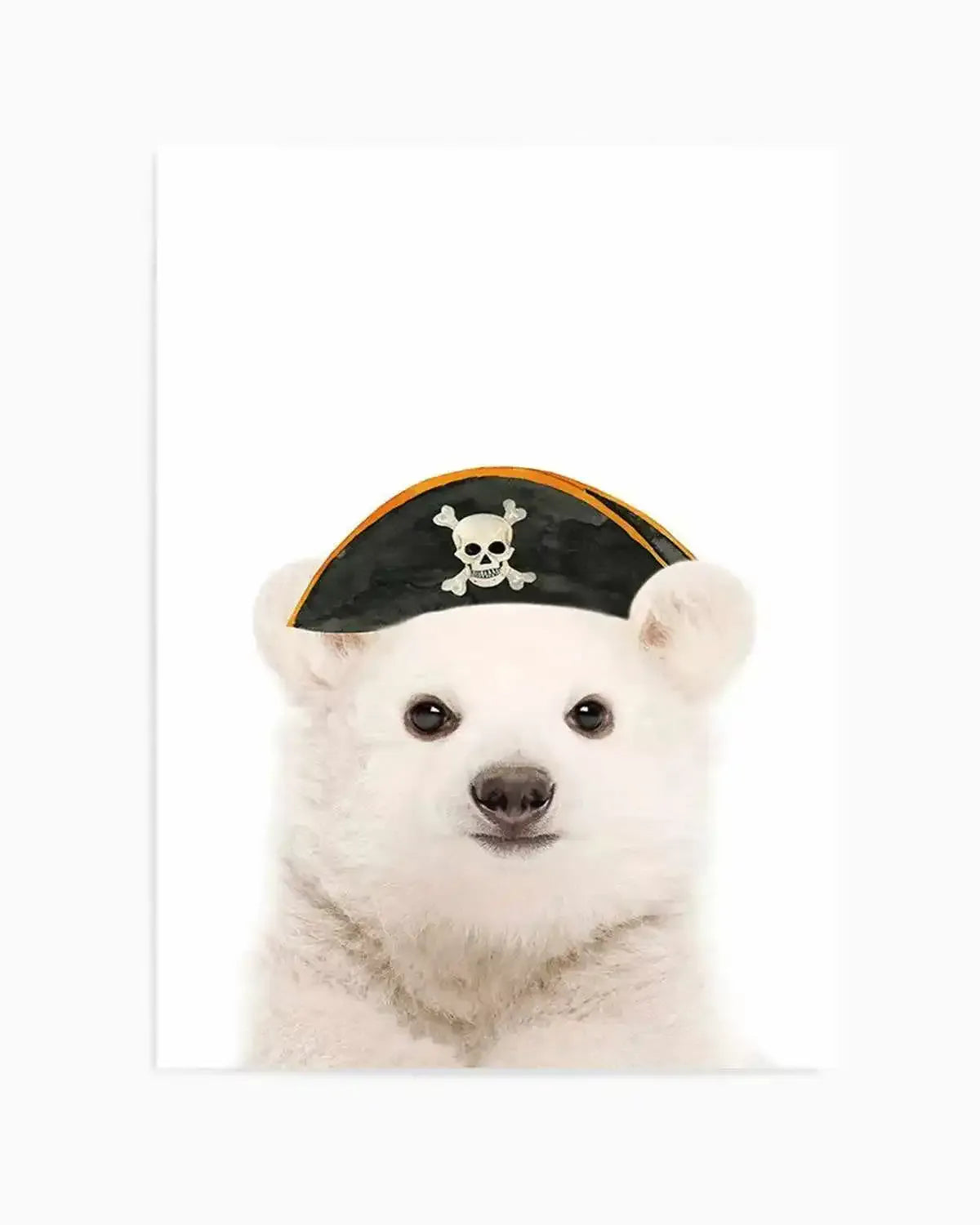 Little Polar Bear | Pirate Hat Art Print from Olive et Oriel where you can shop wallpaper and artworks online