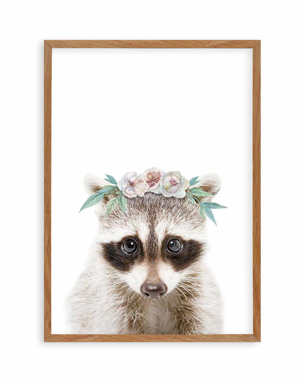 Little Raccoon | Flower Crown Art Print