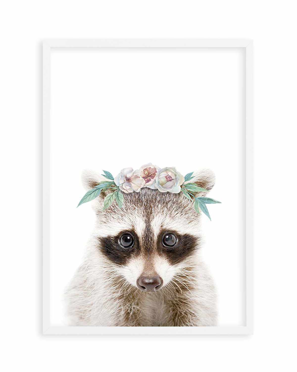 Little Raccoon | Flower Crown Art Print