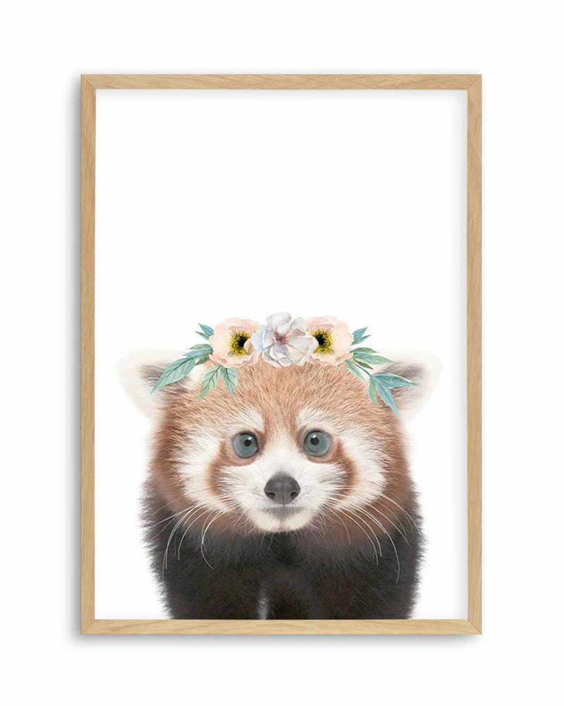 Little Red Panda | Flower Crown Art Print