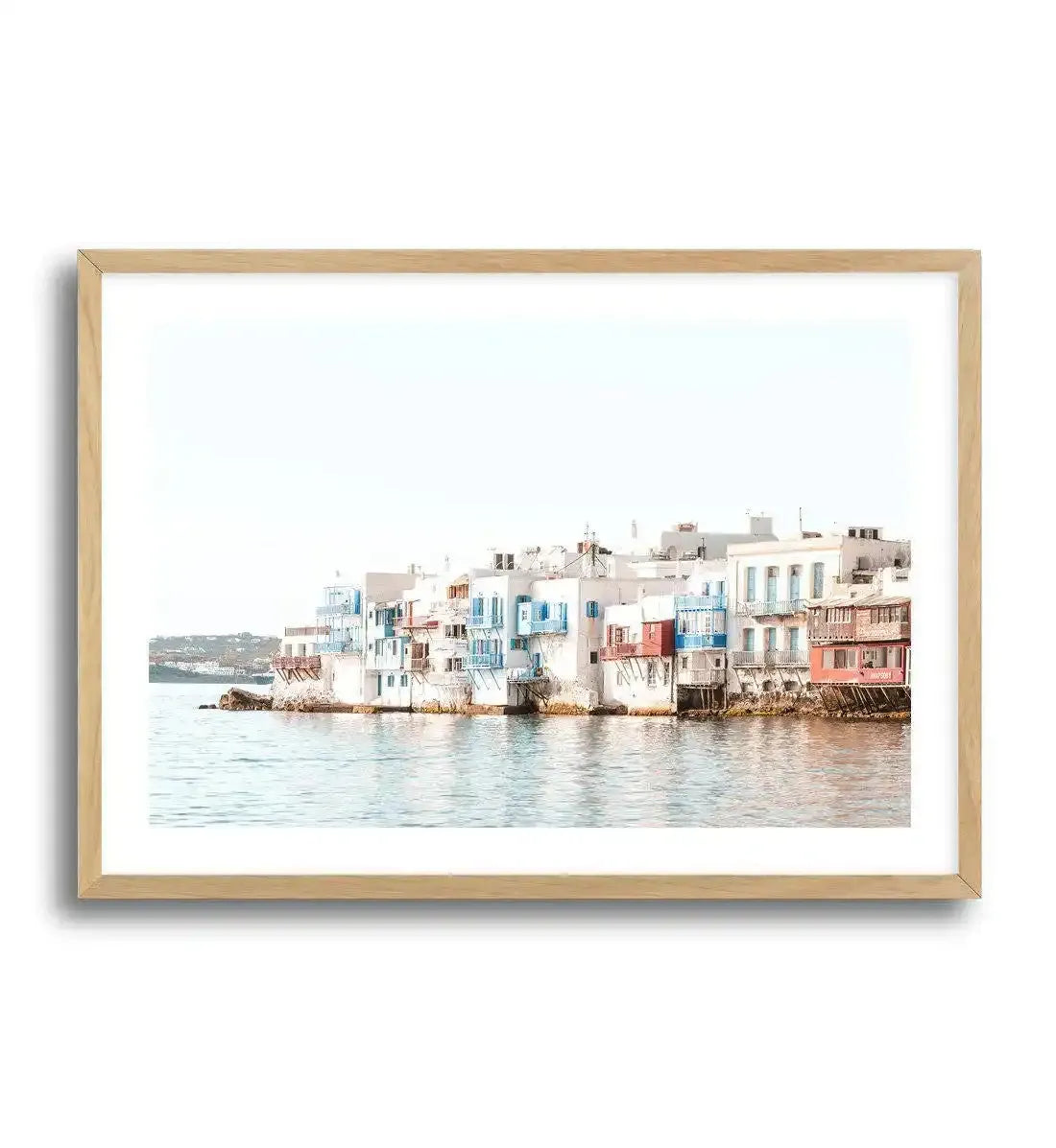 Little Venice | Mykonos Art Print-Shop Greece Wall Art Prints Online with Olive et Oriel - Our collection of Greek Islands art prints offer unique wall art including blue domes of Santorini in Oia, mediterranean sea prints and incredible posters from Milos and other Greece landscape photography - this collection will add mediterranean blue to your home, perfect for updating the walls in coastal, beach house style. There is Greece art on canvas and extra large wall art with fast, free shipping ac