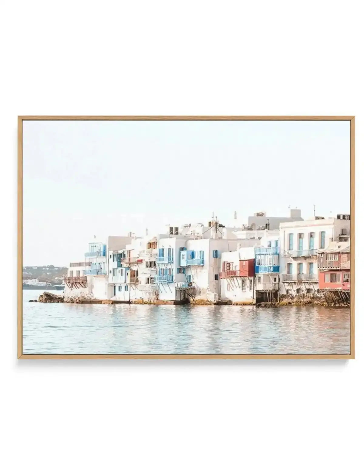 Little Venice | Mykonos | Framed Canvas-Shop Greece Wall Art Prints Online with Olive et Oriel - Our collection of Greek Islands art prints offer unique wall art including blue domes of Santorini in Oia, mediterranean sea prints and incredible posters from Milos and other Greece landscape photography - this collection will add mediterranean blue to your home, perfect for updating the walls in coastal, beach house style. There is Greece art on canvas and extra large wall art with fast, free shipp