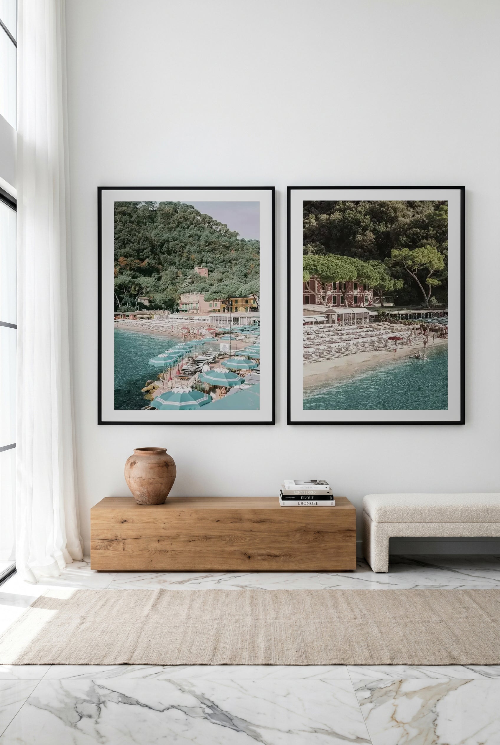 Little Bay Italian Riviera II & III Art Print Set of 2 | Matching Wall Art
