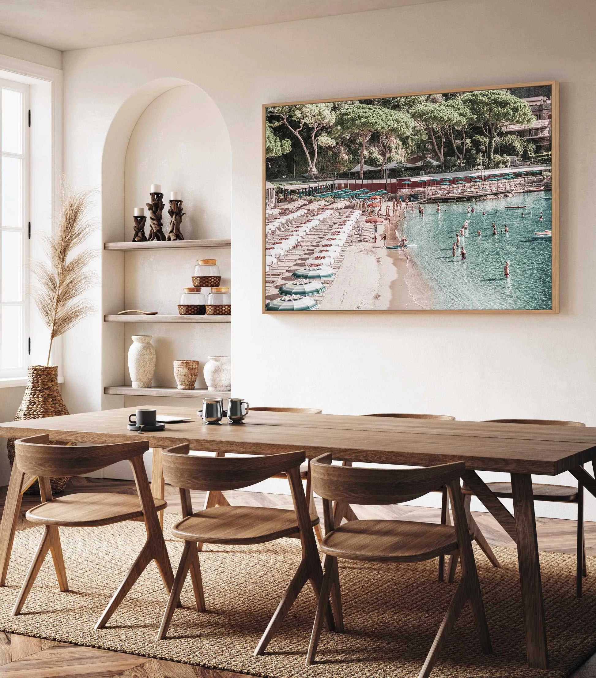 Little Bay, Italian Riviera | Framed Canvas Art Print from Olive et Oriel where you can shop wallpaper and artworks online