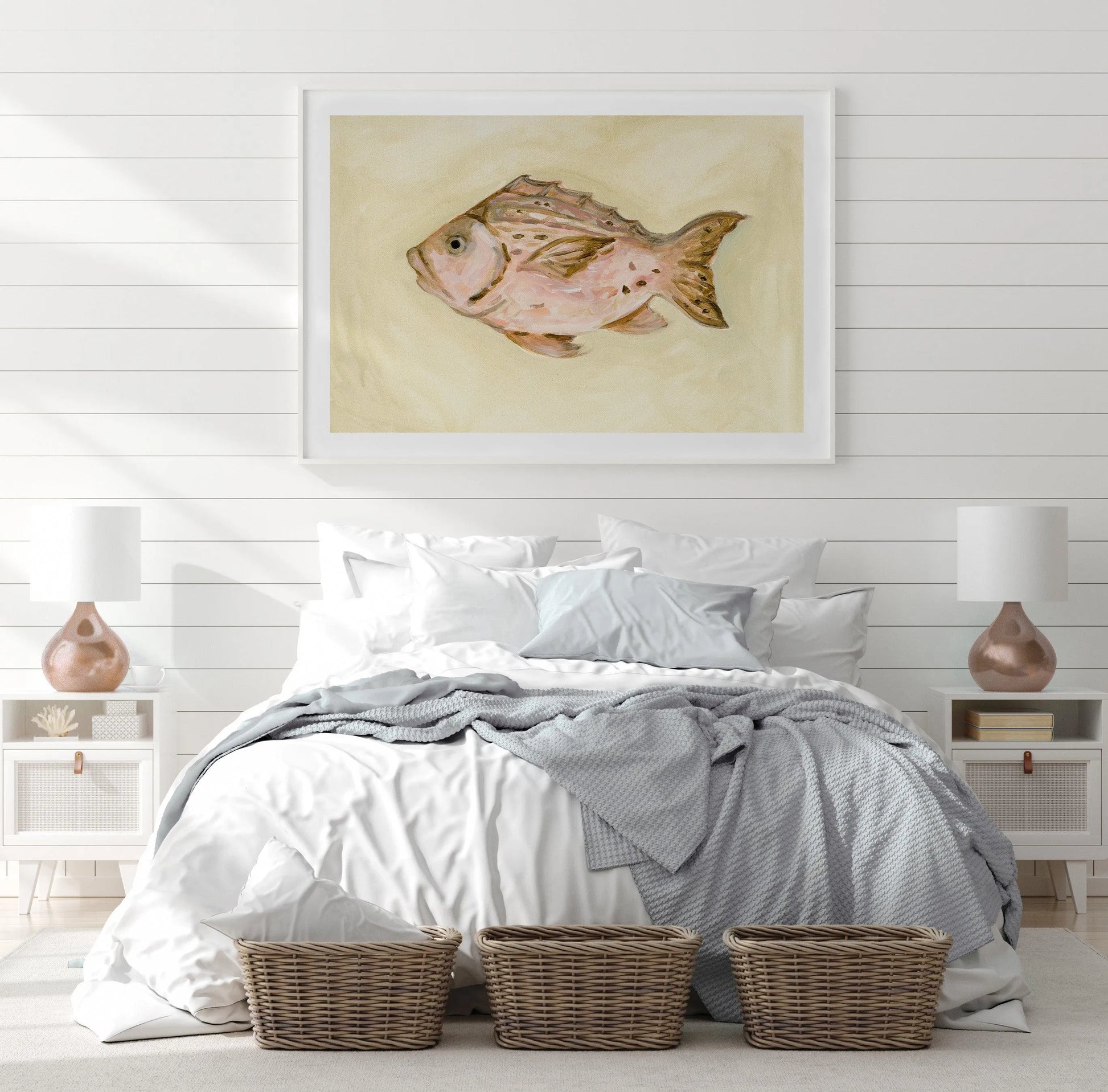 Little Bohemian Fish II by Natalie Jane Art Print from Olive et Oriel where you can shop wallpaper and artworks online