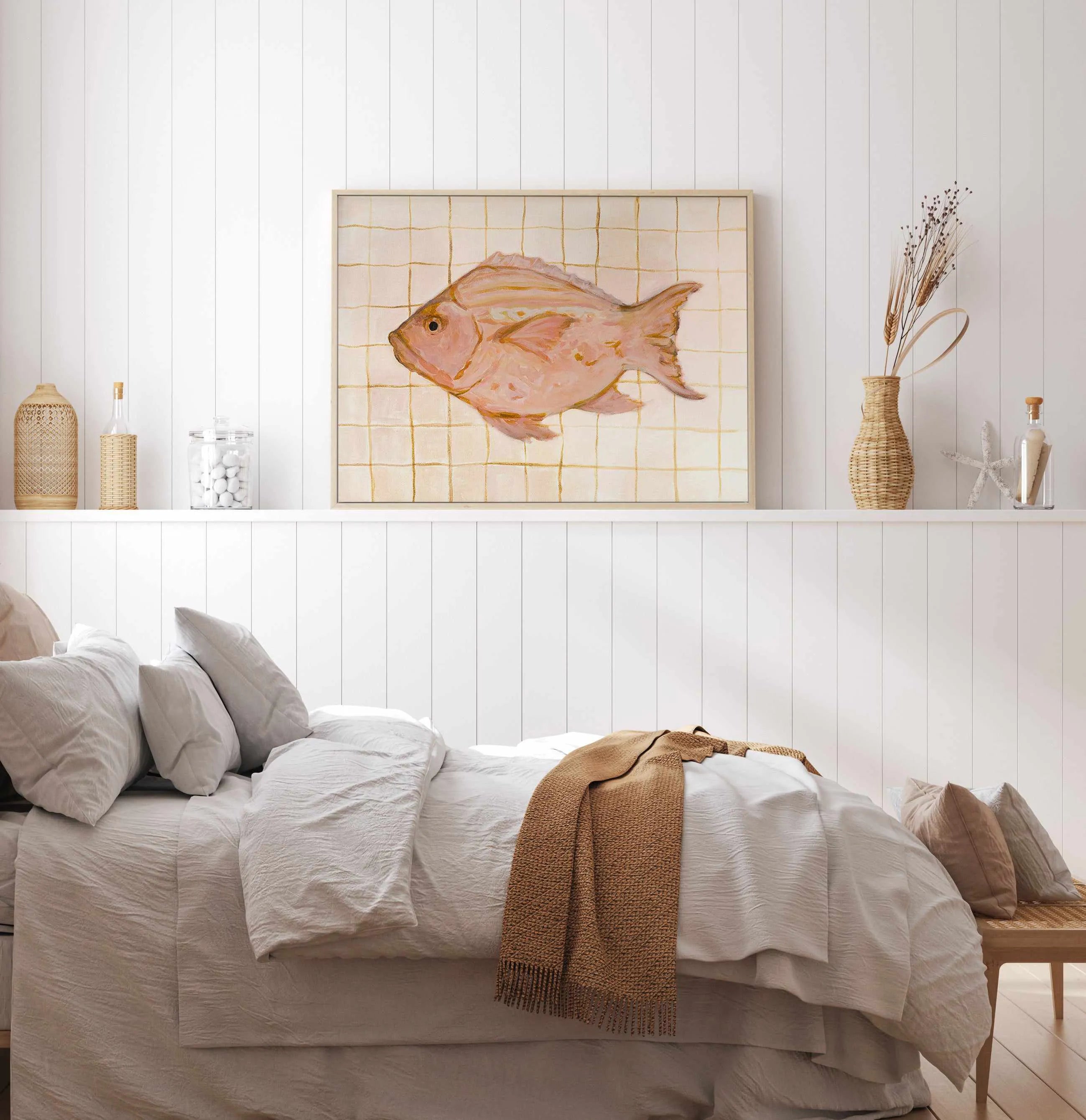 Little Bohemian Fish I by Natalie Jane | Framed Canvas Art Print from Olive et Oriel where you can shop wallpaper and artworks online