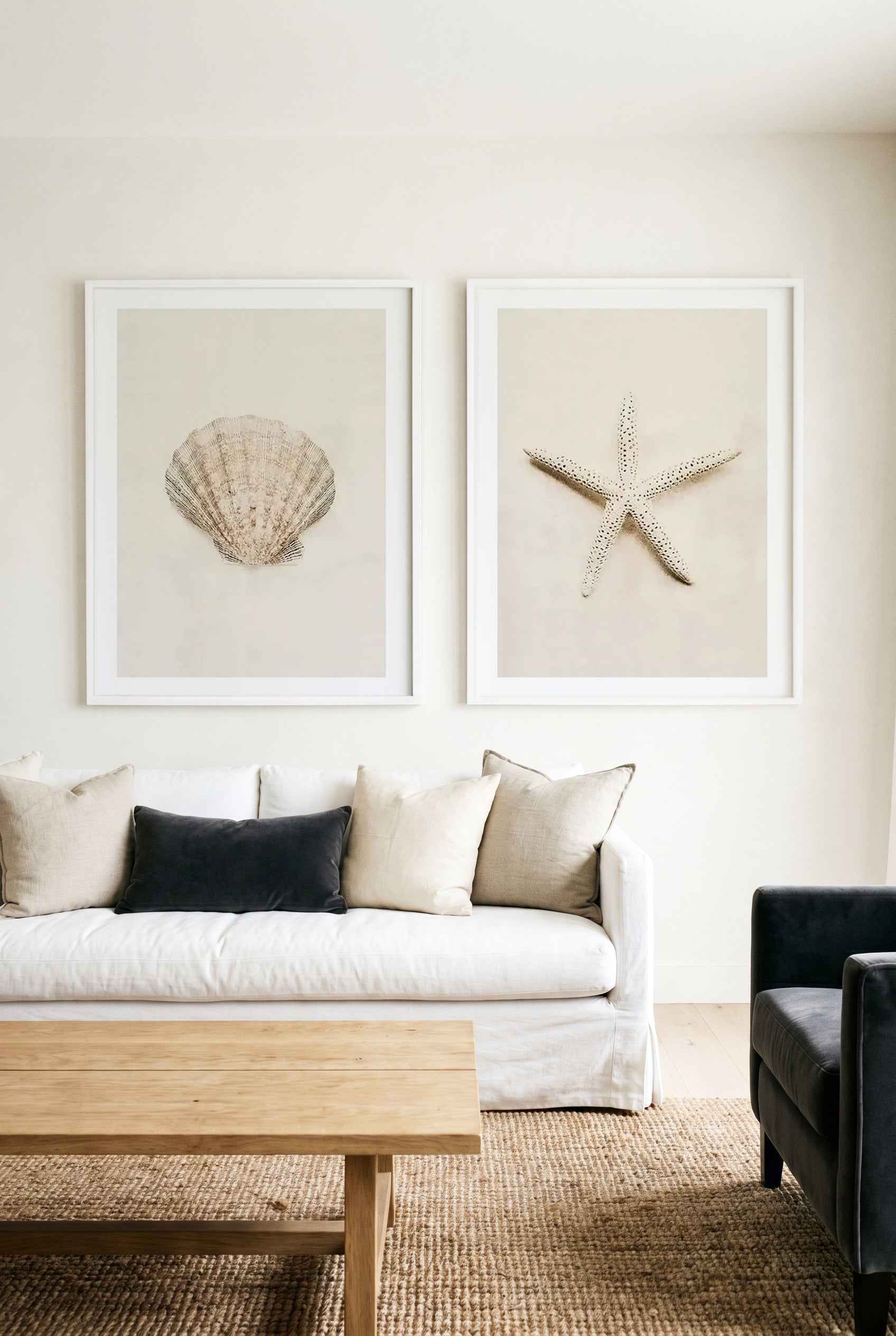 Little Seashell I & Little Starfish Art Print Set of 2 | Matching Wall Art