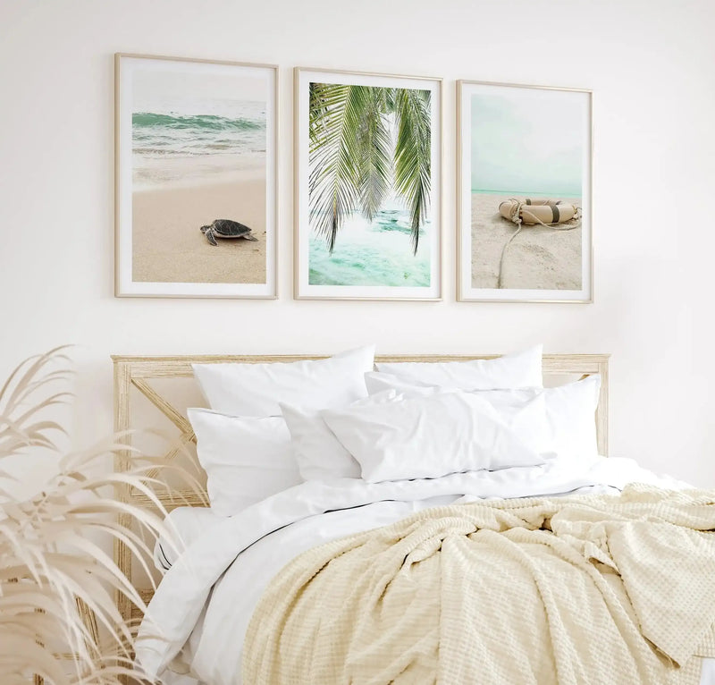 Lifebuoy on the Beach Art Print from Olive et Oriel where you can shop wallpaper and artworks online