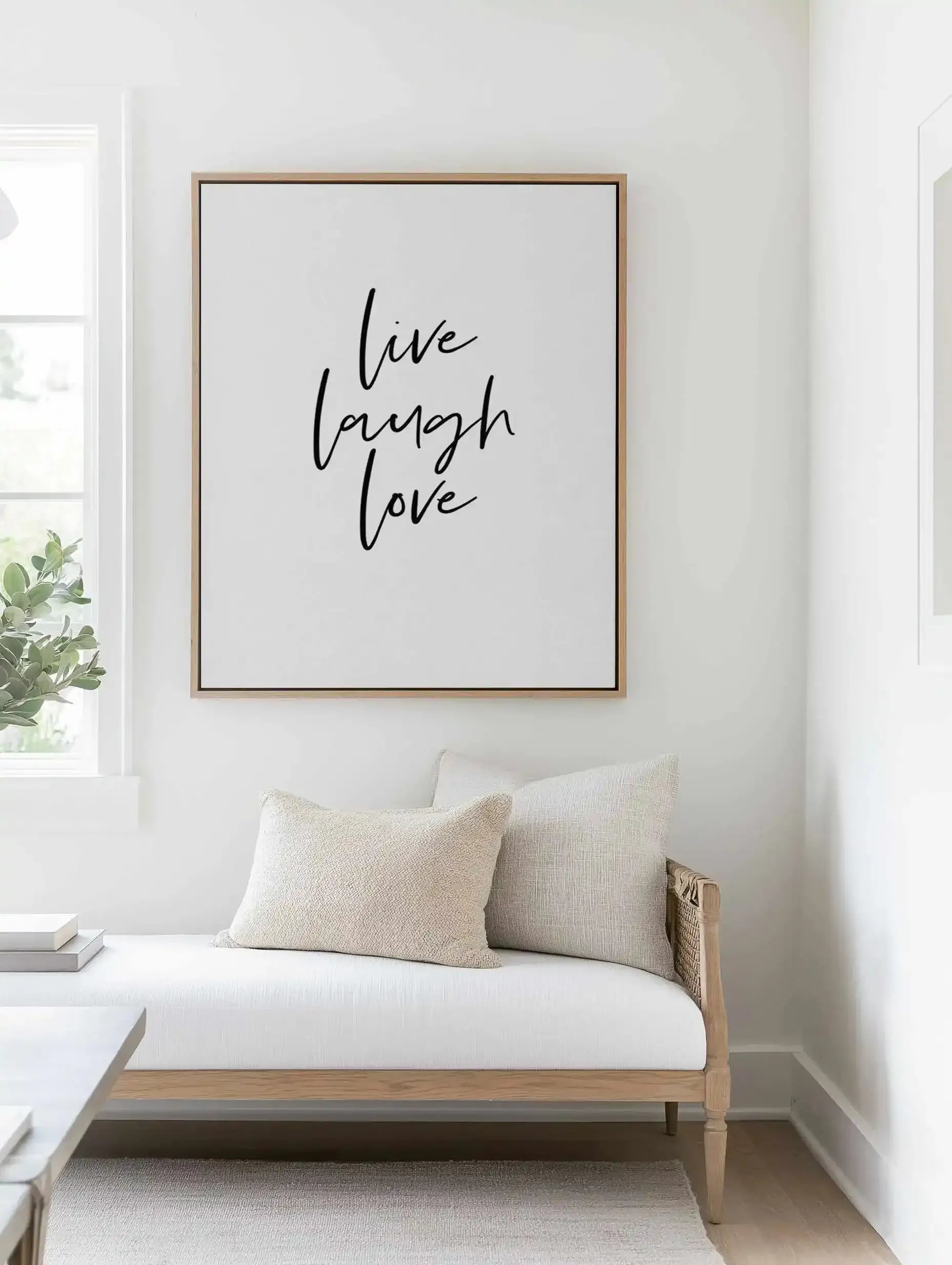 Live, Laugh, Love | Framed Canvas Art Print from Olive et Oriel where you can shop wallpaper and artworks online