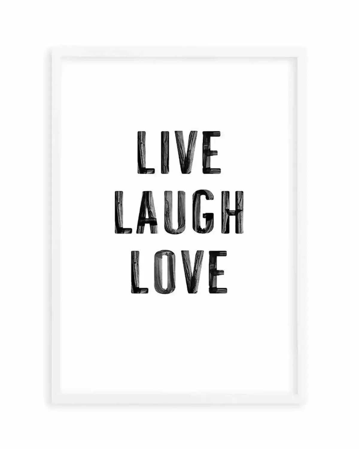 Live Laugh Love | 3 Colour Options Art Print from Olive et Oriel where you can shop wallpaper and artworks online
