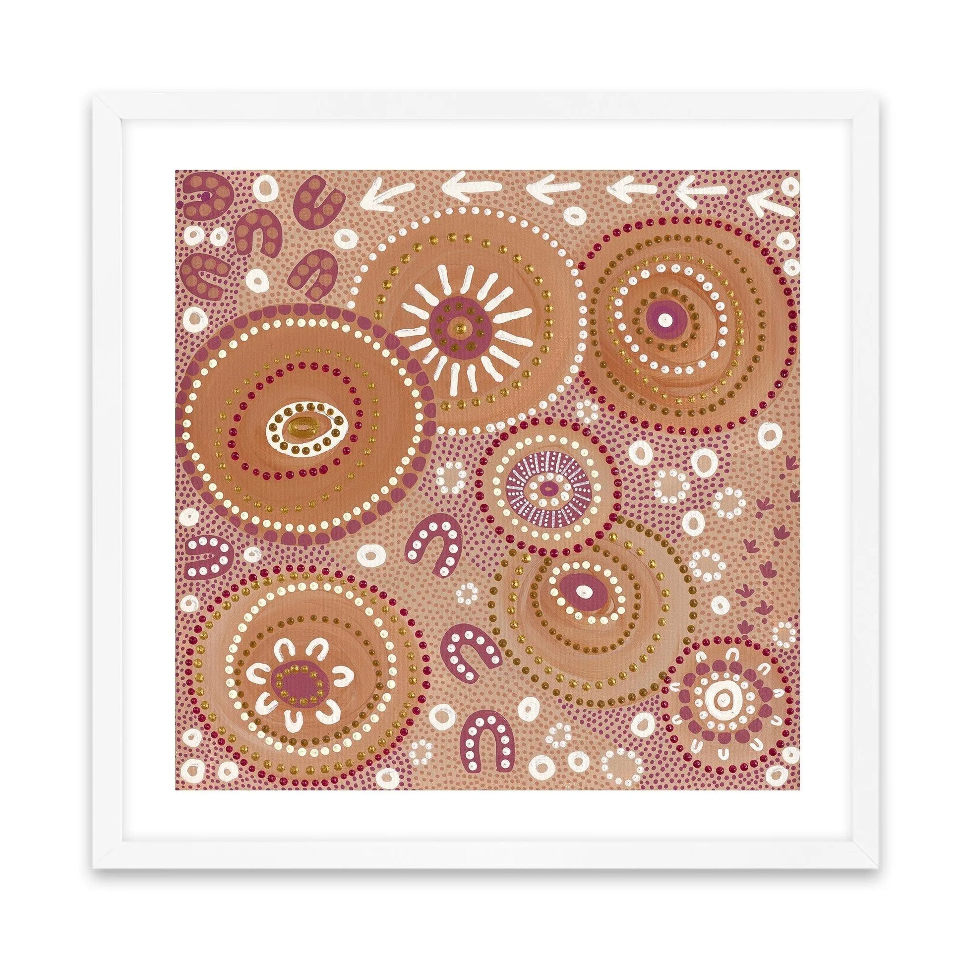 Living on Country By Domica Hill Art Print-PRINT-Olive et Oriel-Domica Hill-70x70 cm | 27.5" x 27.5"-White-With White Border-Buy-Australian-Art-Prints-Online-with-Olive-et-Oriel-Your-Artwork-Specialists-Austrailia-Decorate-With-Coastal-Photo-Wall-Art-Prints-From-Our-Beach-House-Artwork-Collection-Fine-Poster-and-Framed-Artwork