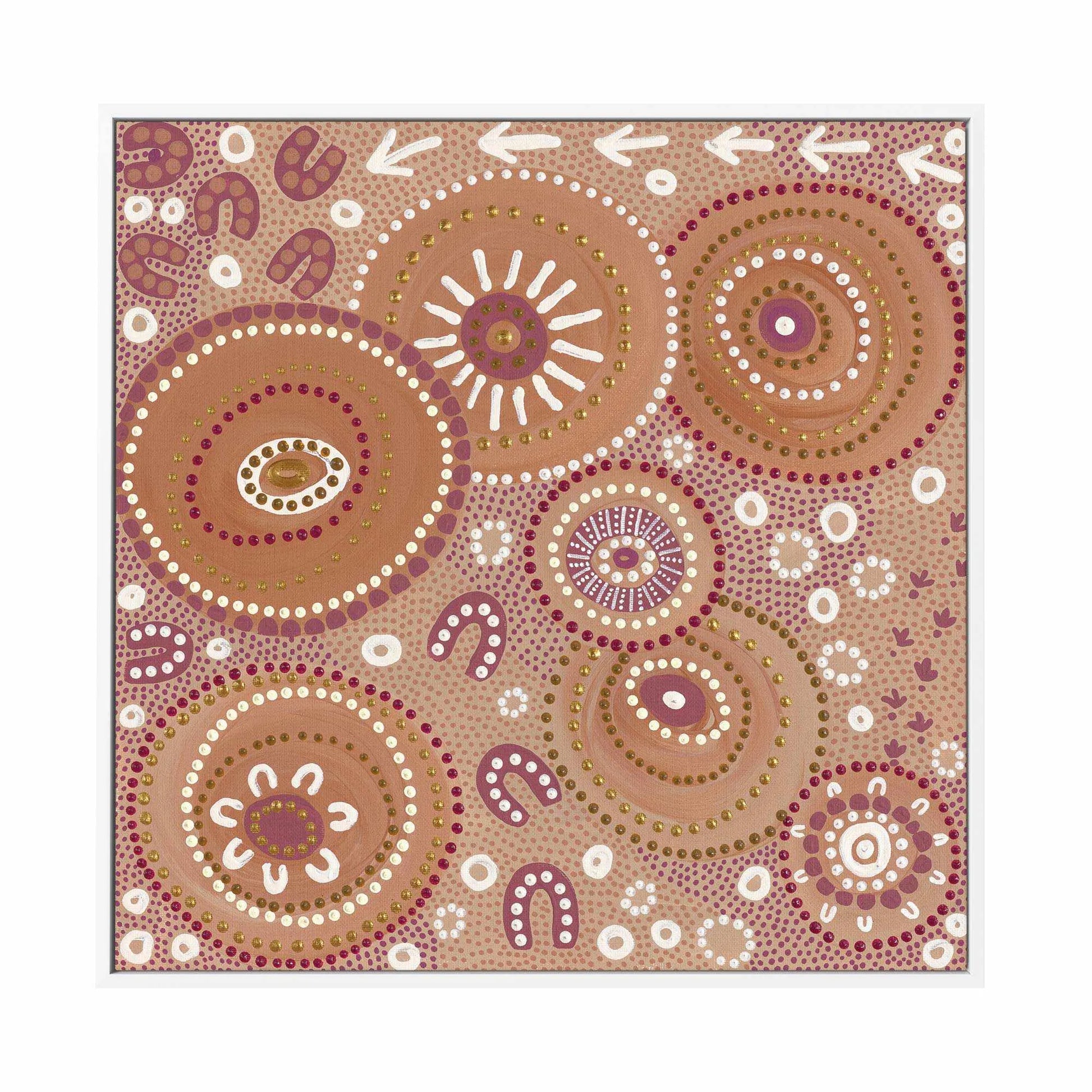 Living on Country by Domica Hill | Framed Canvas-CANVAS-You can shop wall art online with Olive et Oriel for everything from abstract art to fun kids wall art. Our beautiful modern art prints and canvas art are available from large canvas prints to wall art paintings and our proudly Australian artwork collection offers only the highest quality framed large wall art and canvas art Australia - You can buy fashion photography prints or Hampton print posters and paintings on canvas from Olive et Ori